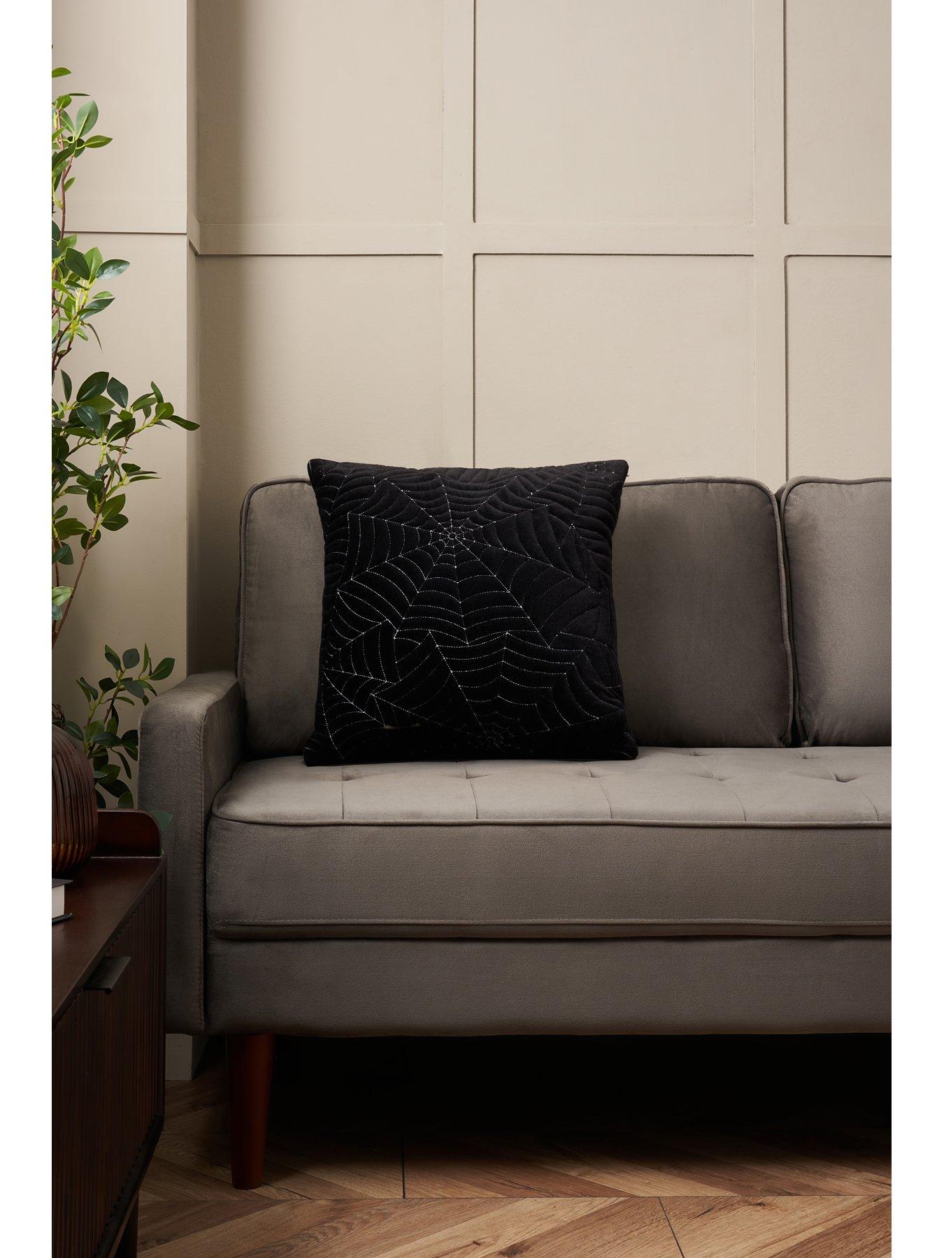 Image 3 of 4 of Very Home Velvet Spiderweb Cushion