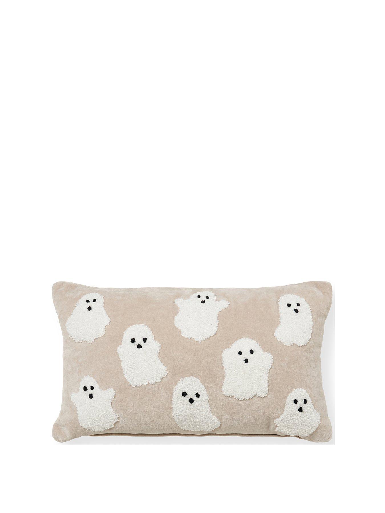 undefined Tufted Ghost Velvet Bolster Cushion