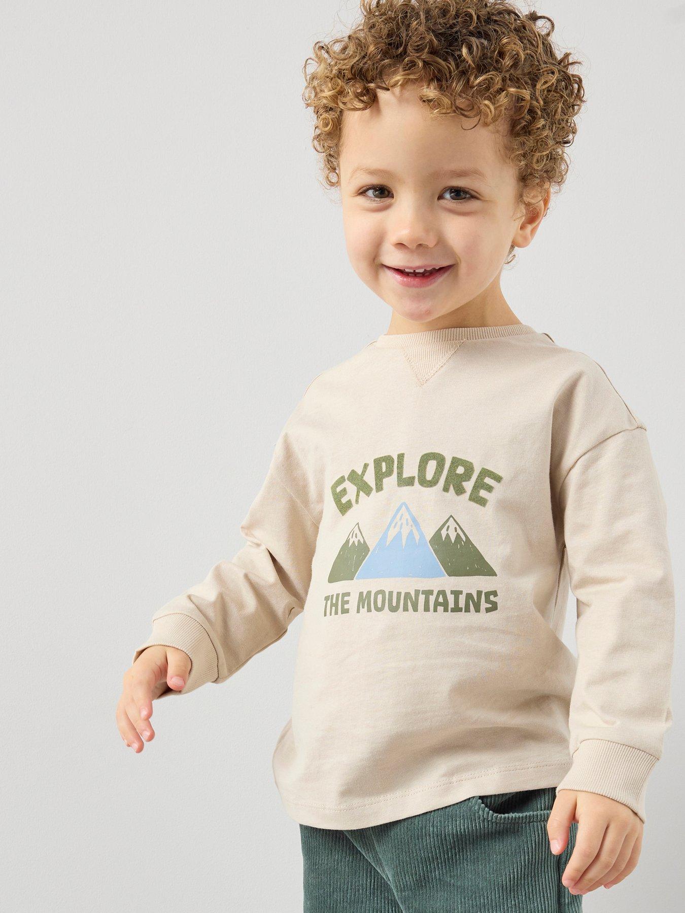 The Very Collection Boys Outdoor Mountain Graphic Drop Shoulder Tshirt