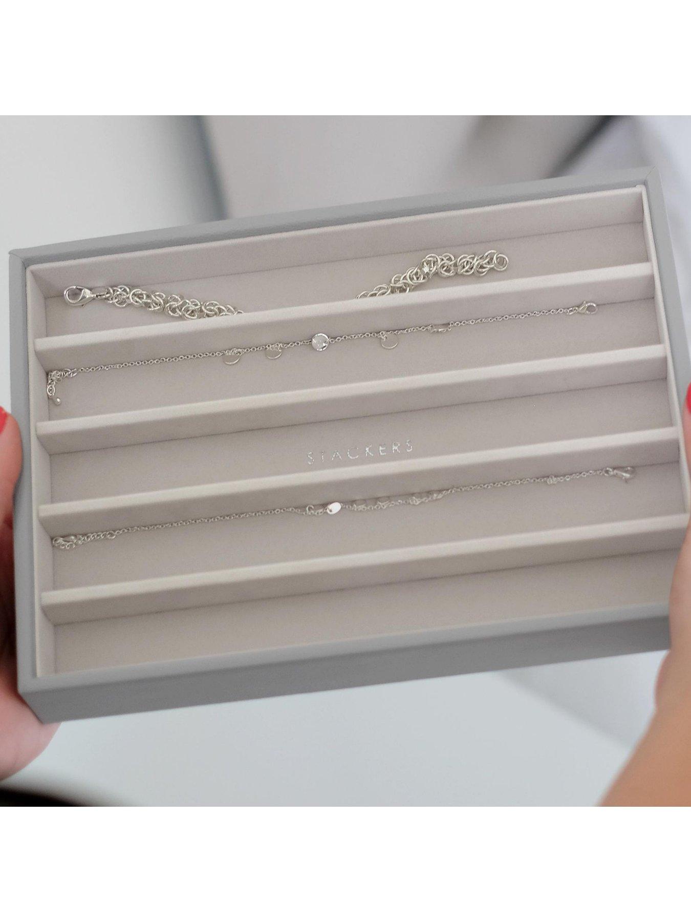  image of stackers-pebble-grey-classic-necklace-tray