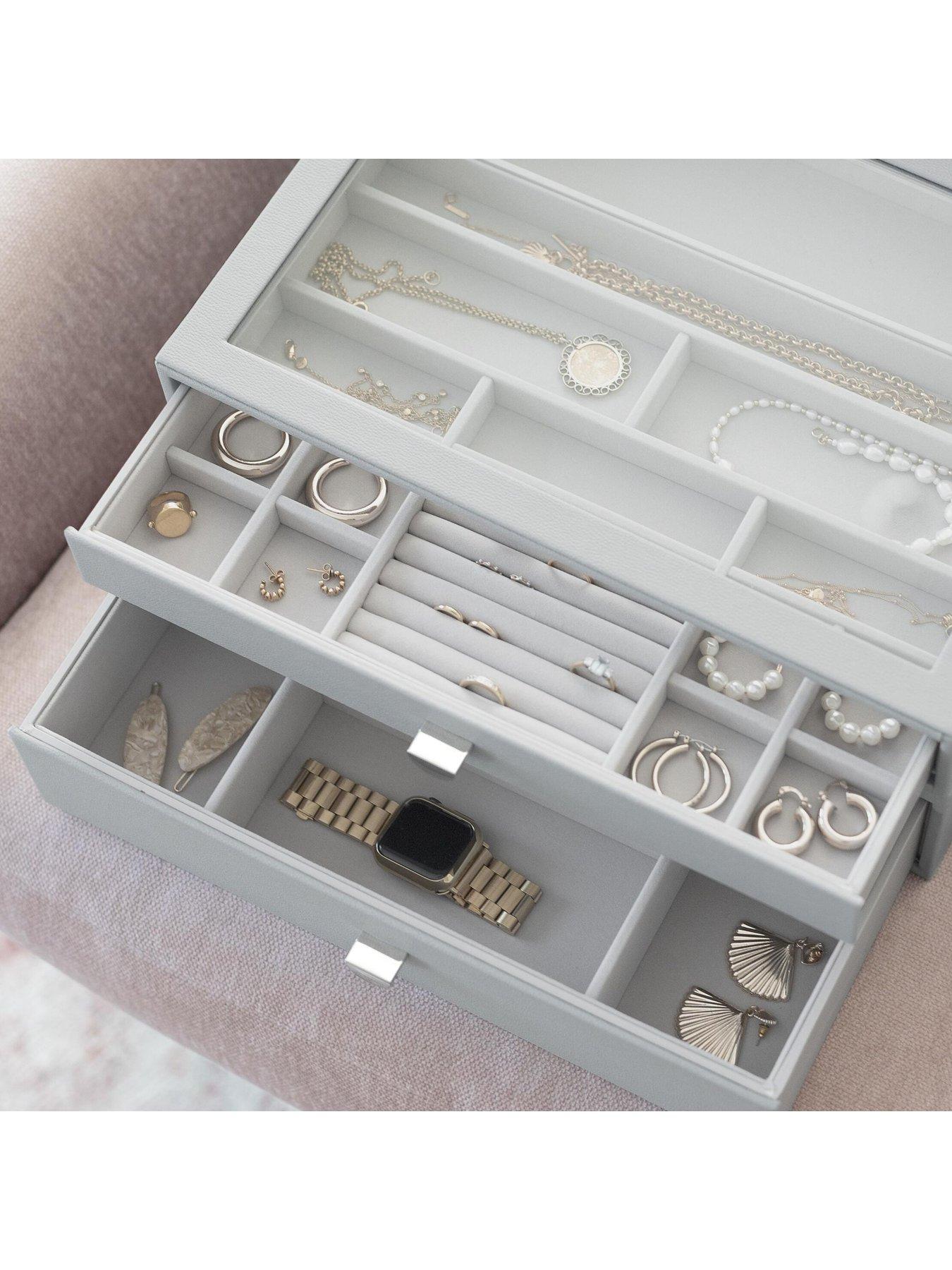 Image 3 of 3 of Stackers Pebble Grey Supersize Jewellery Box - Set of 2 (with drawers)
