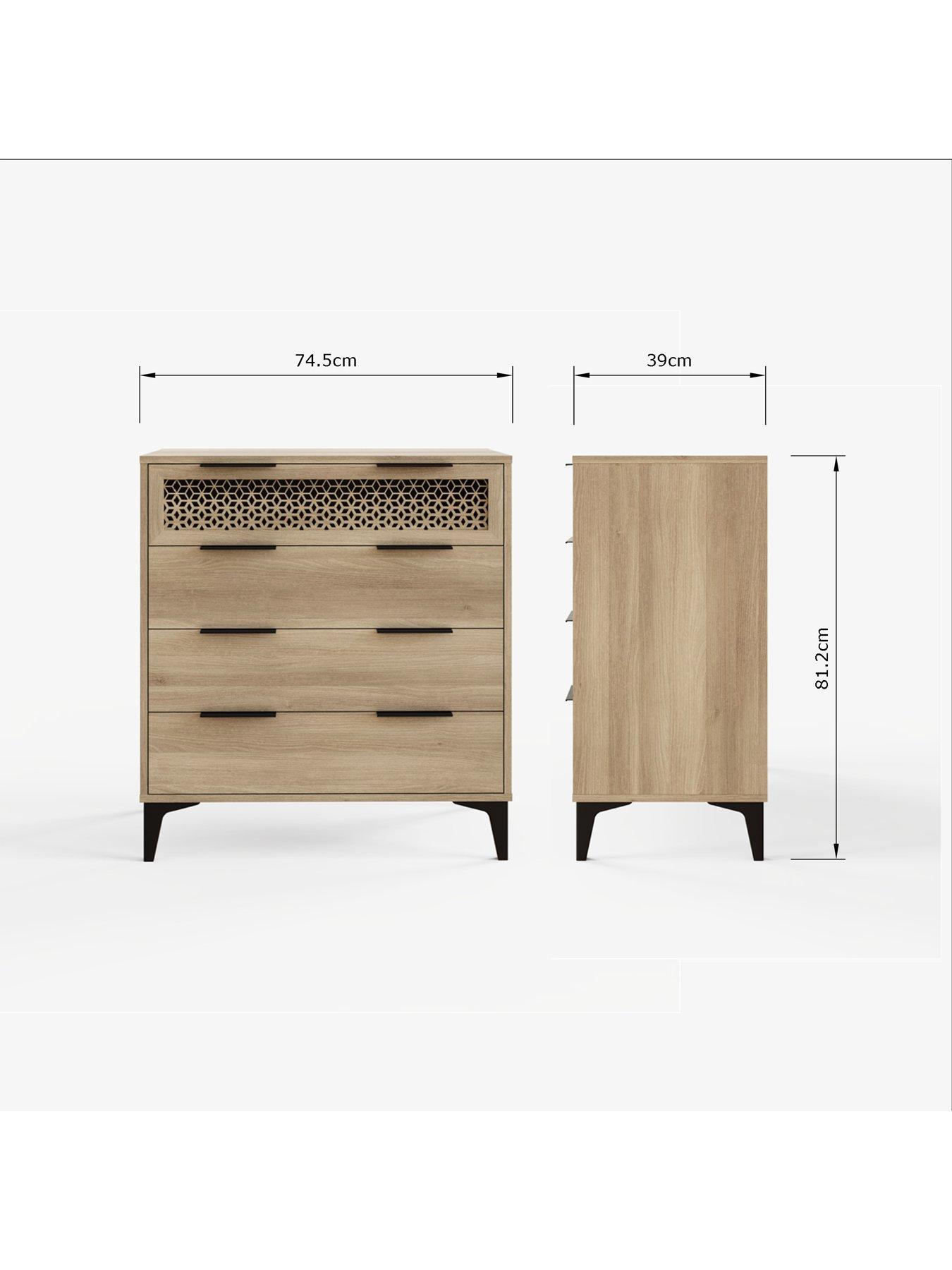 Image 7 of 7 of GFW Ezra 4 Drawer Chest Oak