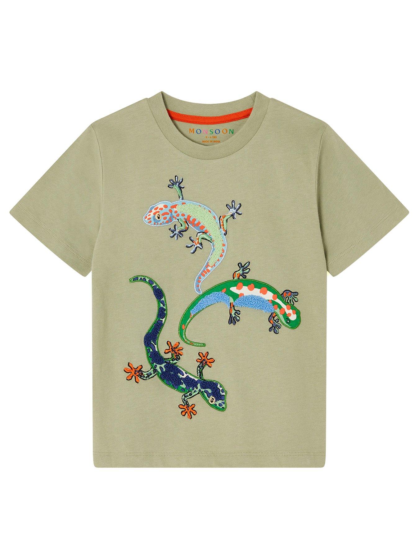 undefined Boys Lizard Short Sleeve Tshirt - Khaki