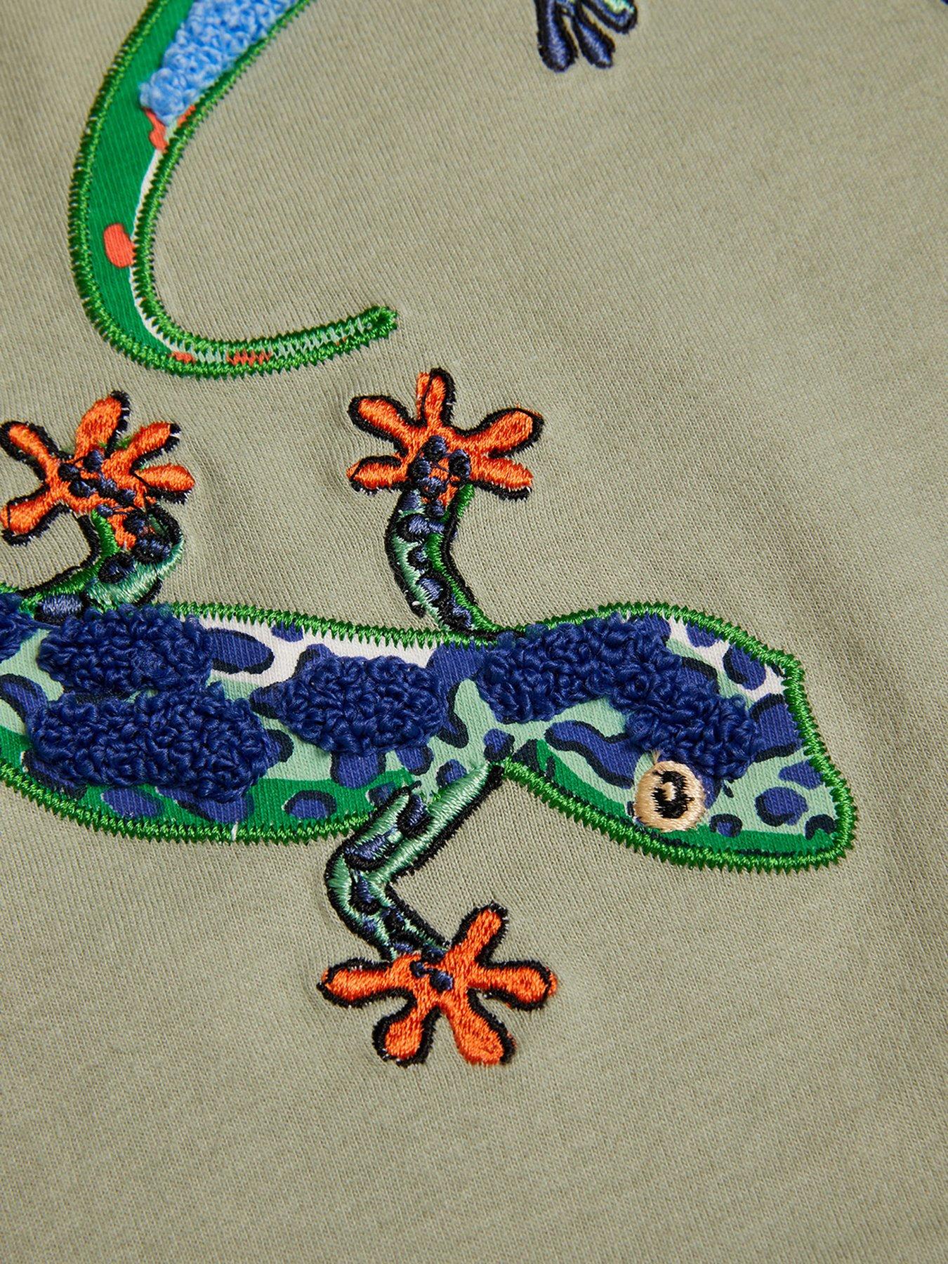  image of monsoon-boys-lizard-short-sleeve-tshirt-khaki