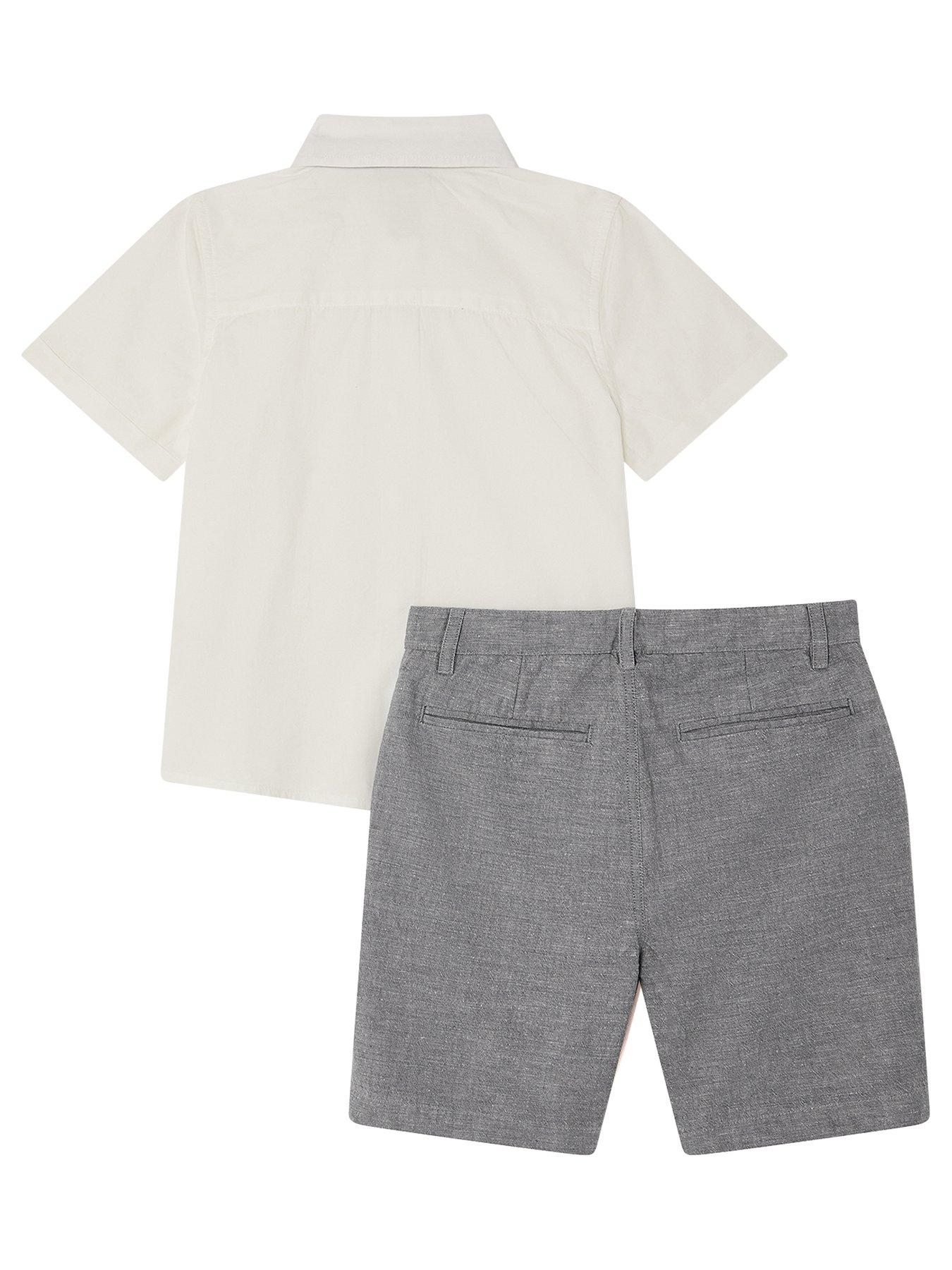 back image of monsoon-boys-3-piece-chambray-smart-set-grey