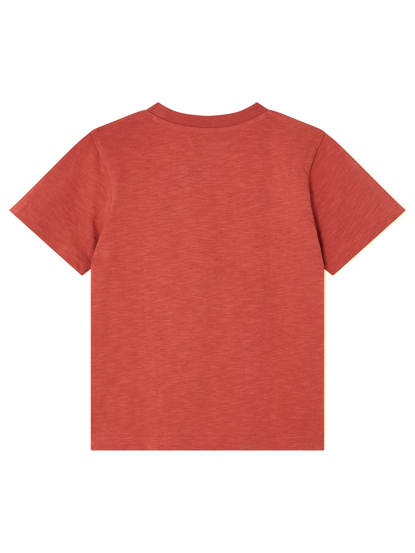 back image of monsoon-boys-rusty-dino-short-sleeve-tshirt-red