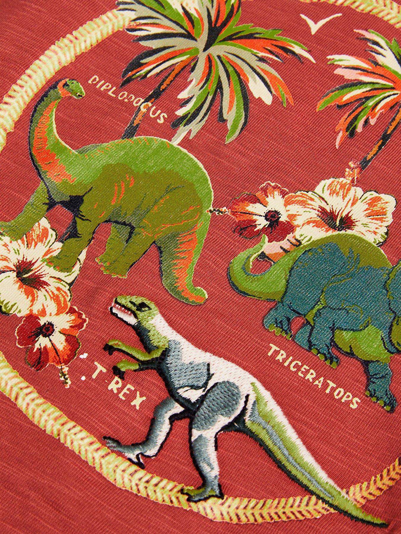 image of monsoon-boys-rusty-dino-short-sleeve-tshirt-red