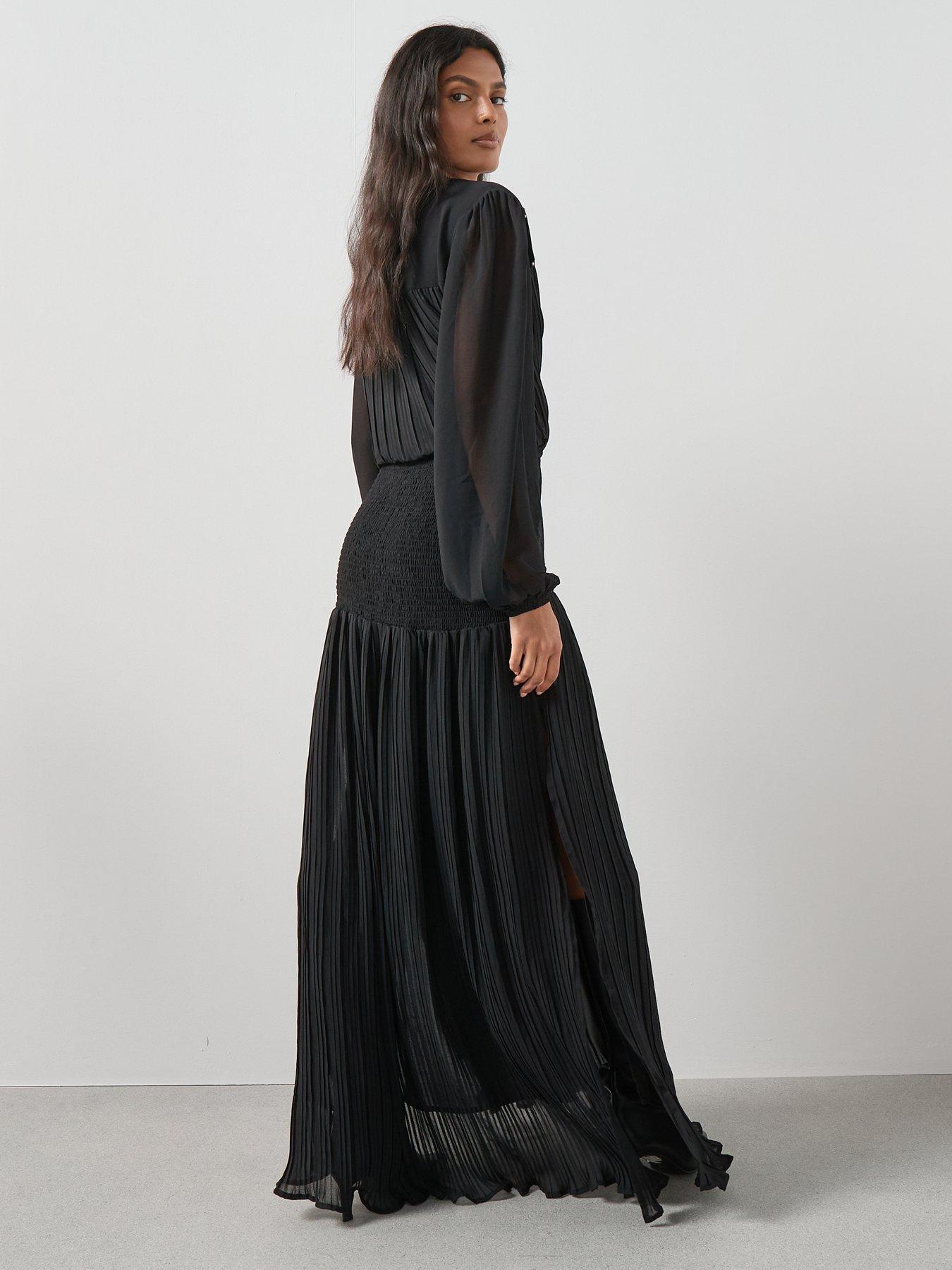 Image 6 of 6 of The Very Collection Velvet Applique Embellished Detail Tie Co-Ord Maxi Skirt - Black