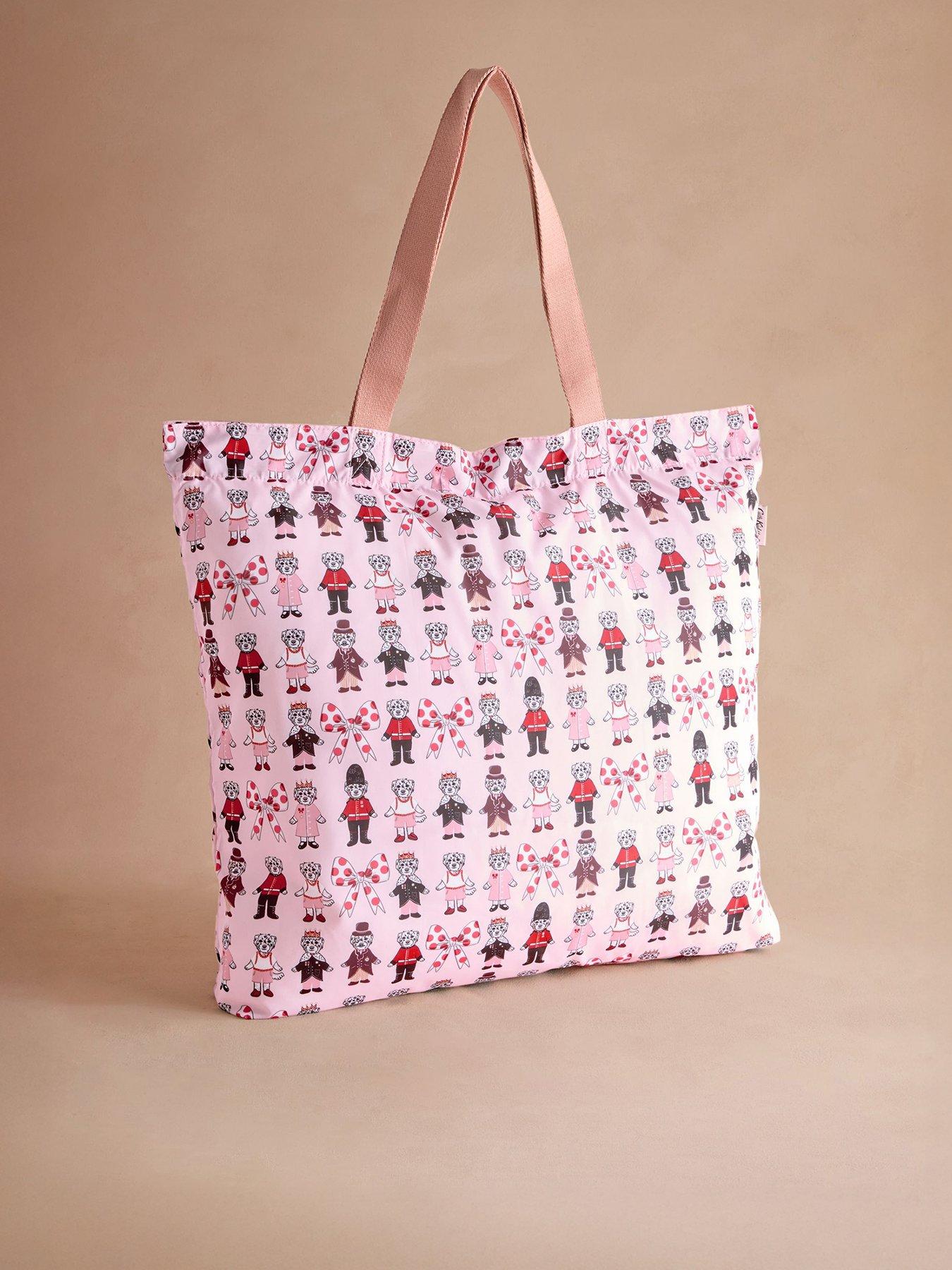 Image 1 of 4 of Cath Kidston London Dogs Large Foldaway Tote Bag - Pink