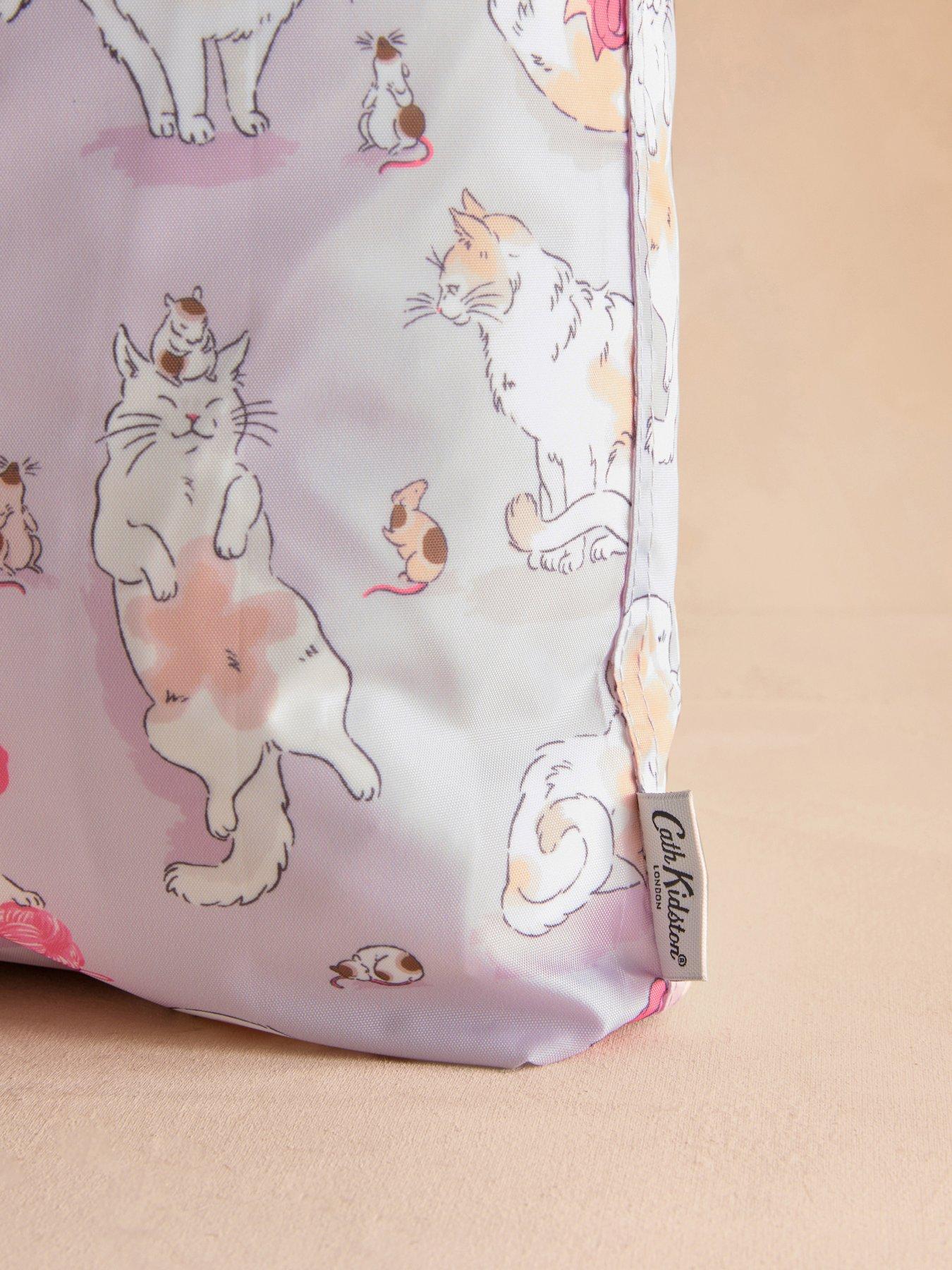 Image 2 of 4 of Cath Kidston Cats &amp; Mouse Foldaway Tote Bag - Pink