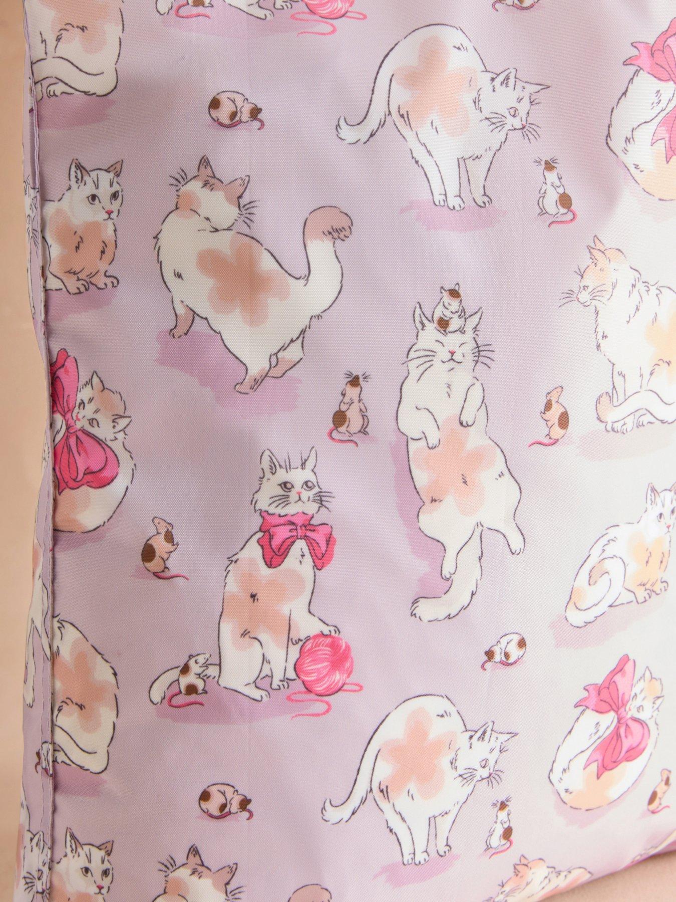 Image 3 of 4 of Cath Kidston Cats &amp; Mouse Foldaway Tote Bag - Pink
