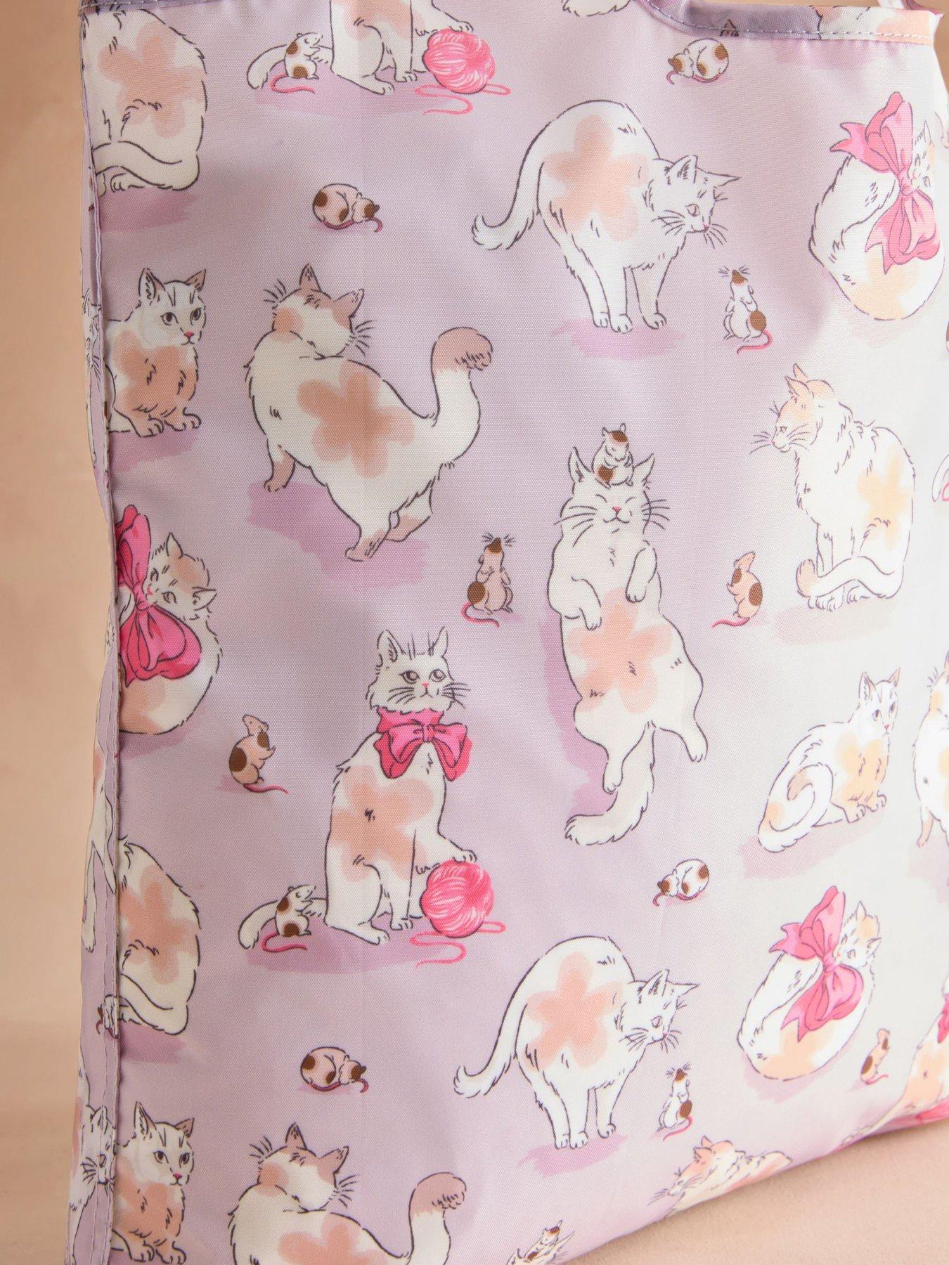 Image 4 of 4 of Cath Kidston Cats &amp; Mouse Foldaway Tote Bag - Pink