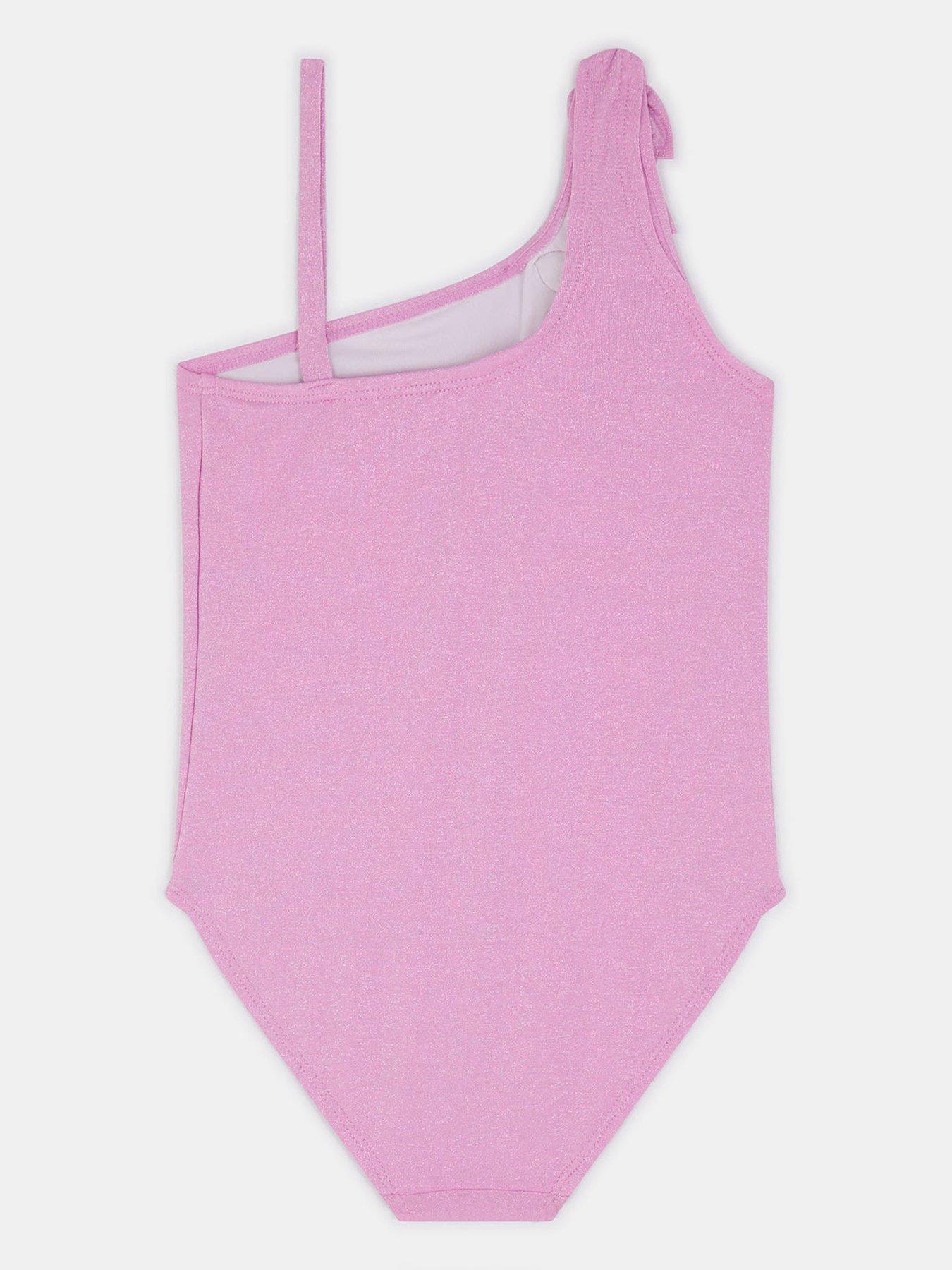 Image 3 of 4 of Accessorize Girls Sparkle Corsage Swimsuit - Light Purple