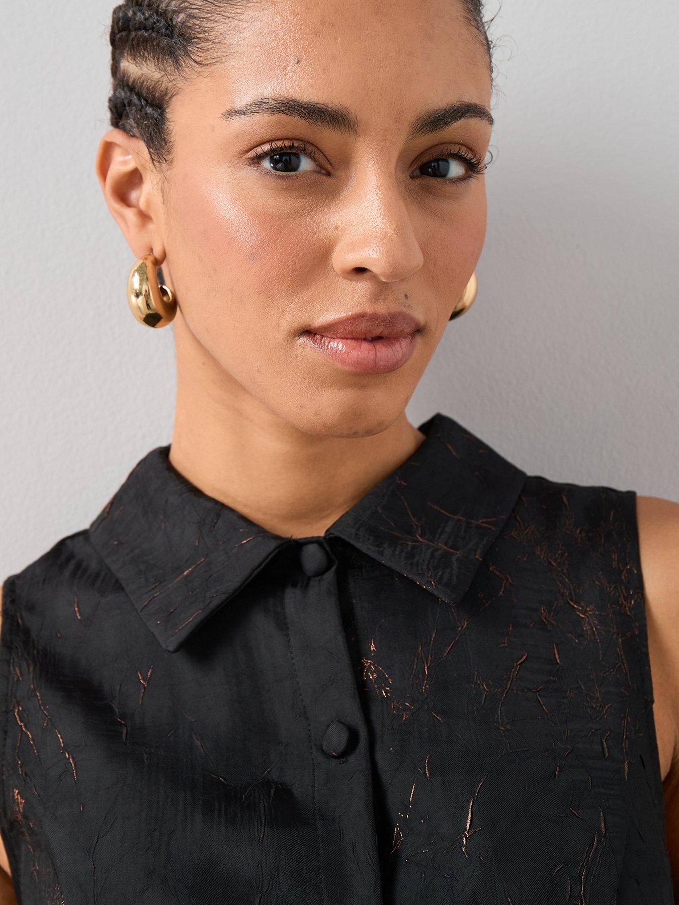  image of the-very-collection-peplum-waistcoat-midaxi-dress-black