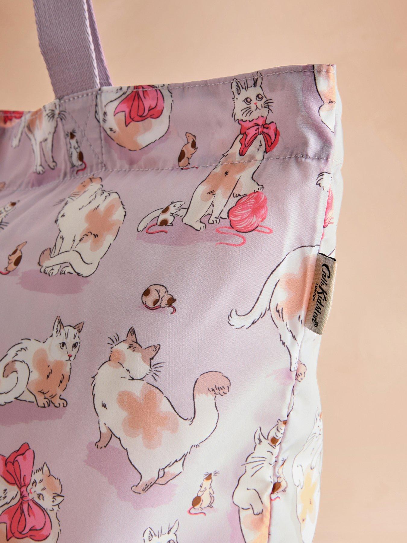  image of cath-kidston-cats-amp-mouse-large-foldaway-tote-bag-pink