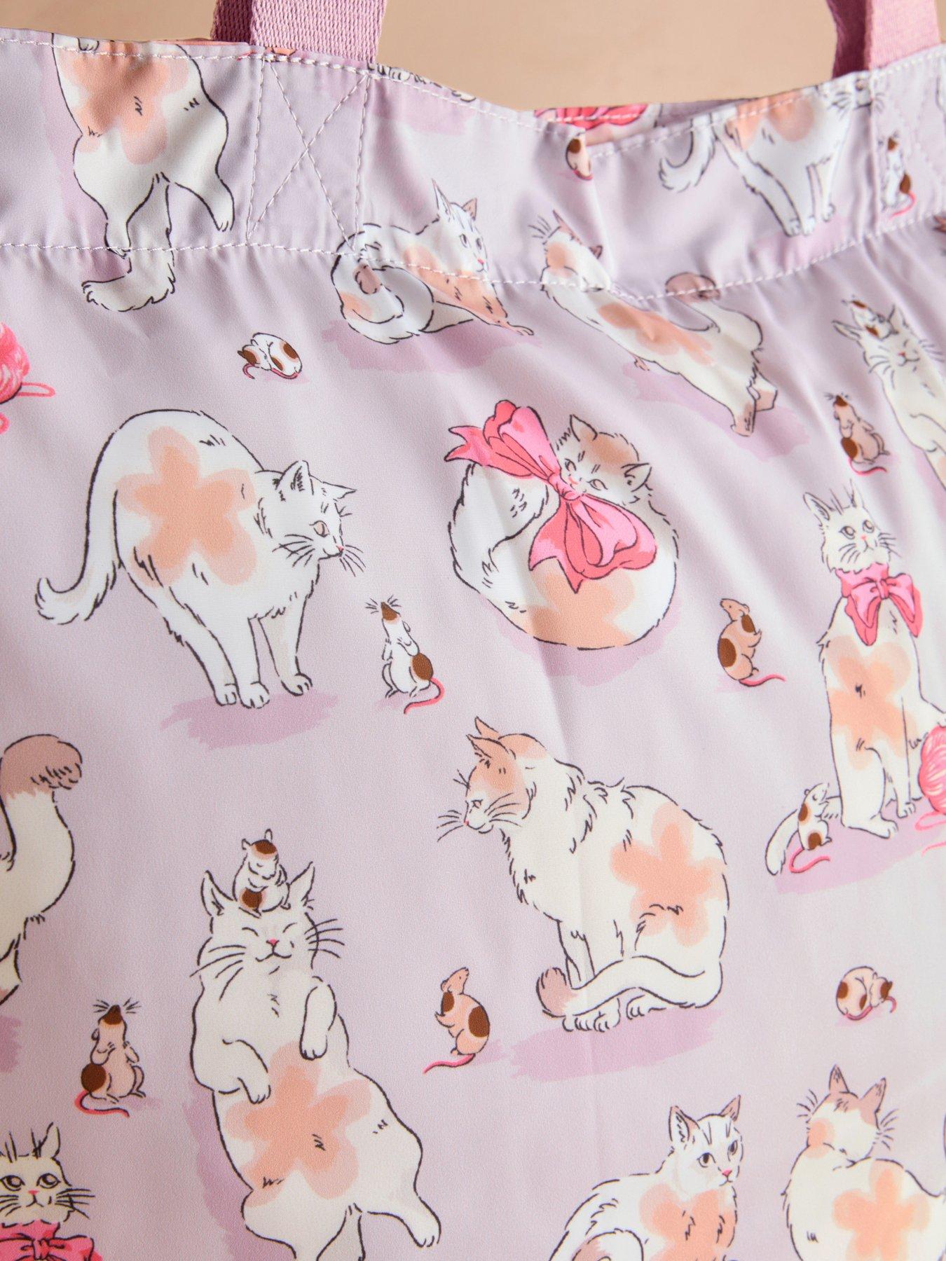  image of cath-kidston-cats-amp-mouse-large-foldaway-tote-bag-pink