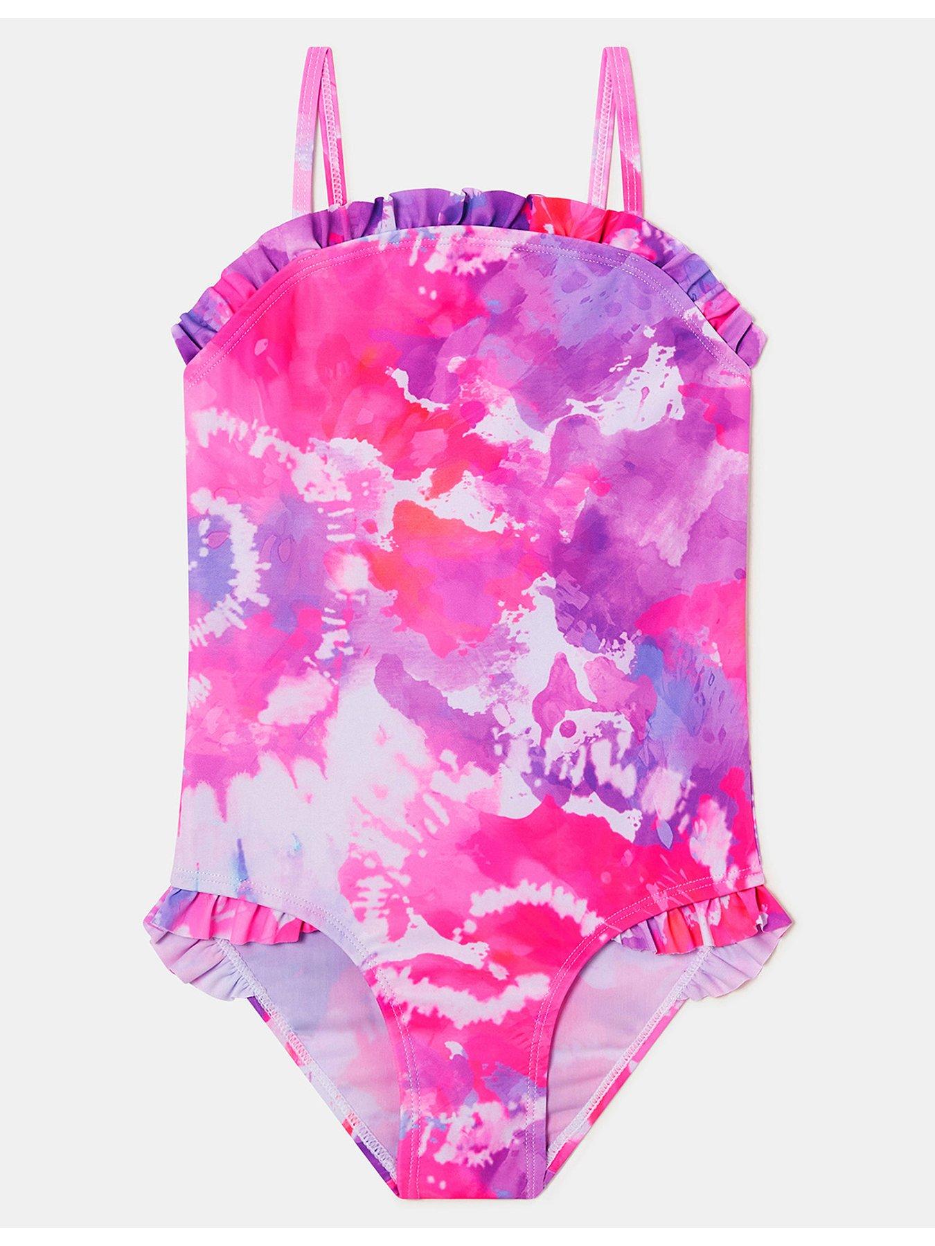 Image 1 of 3 of Accessorize Girls Tie Dye Swimsuit - Multi