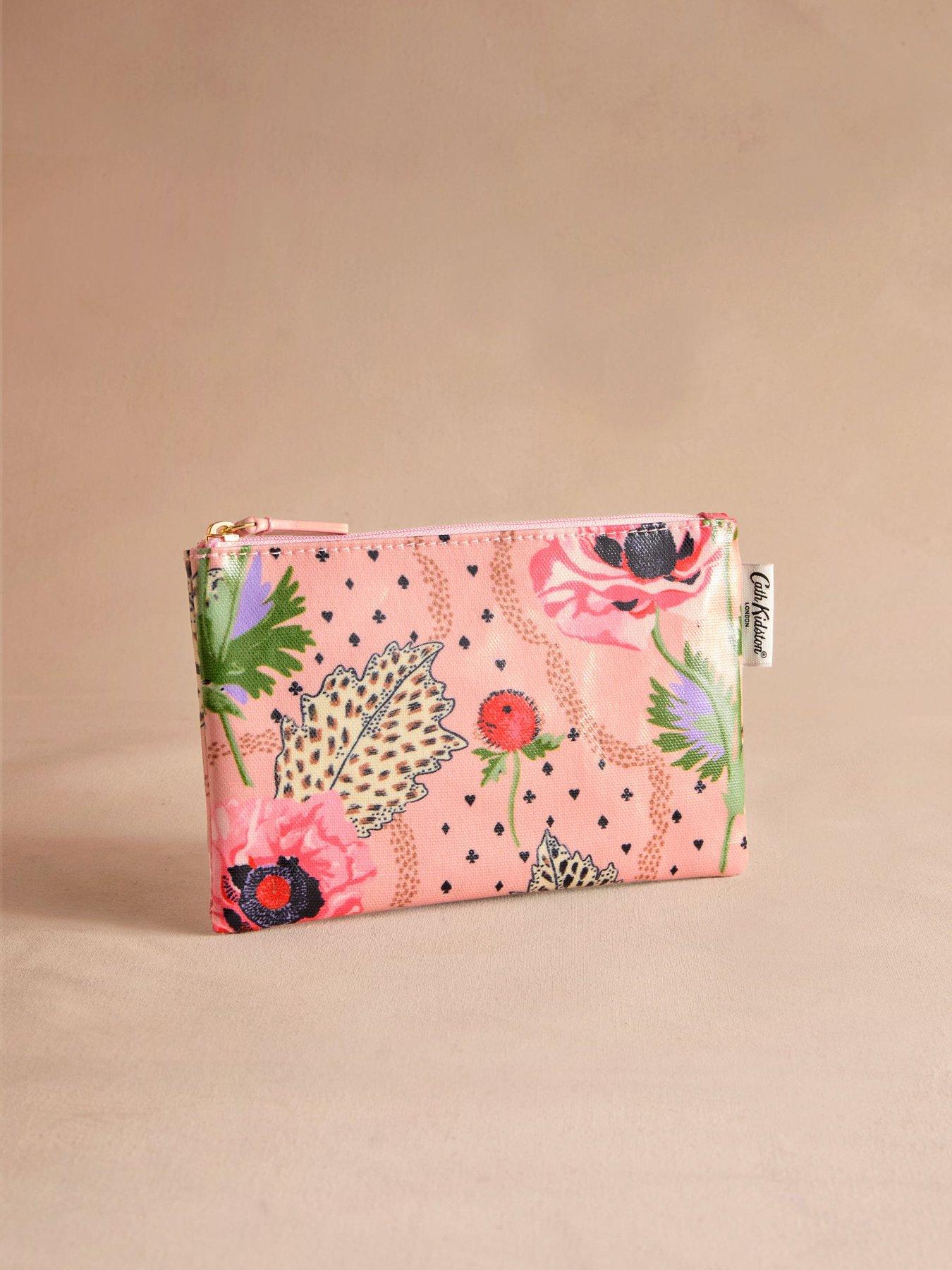 Image 2 of 5 of Cath Kidston Leopard Poppies Zip-up 100% Cotton Purse - Pink