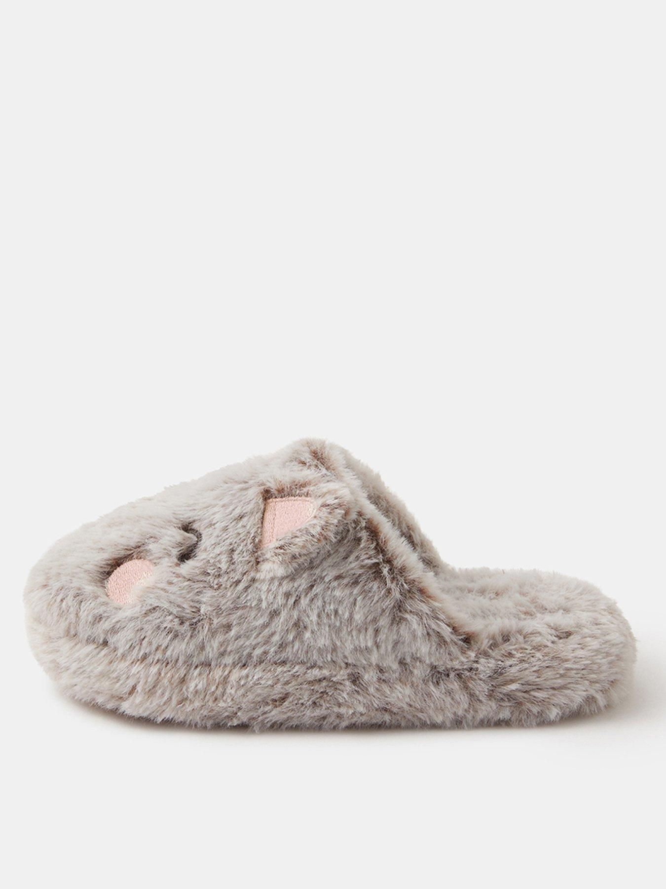 undefined Girls Cat Slipper Mules - Beige