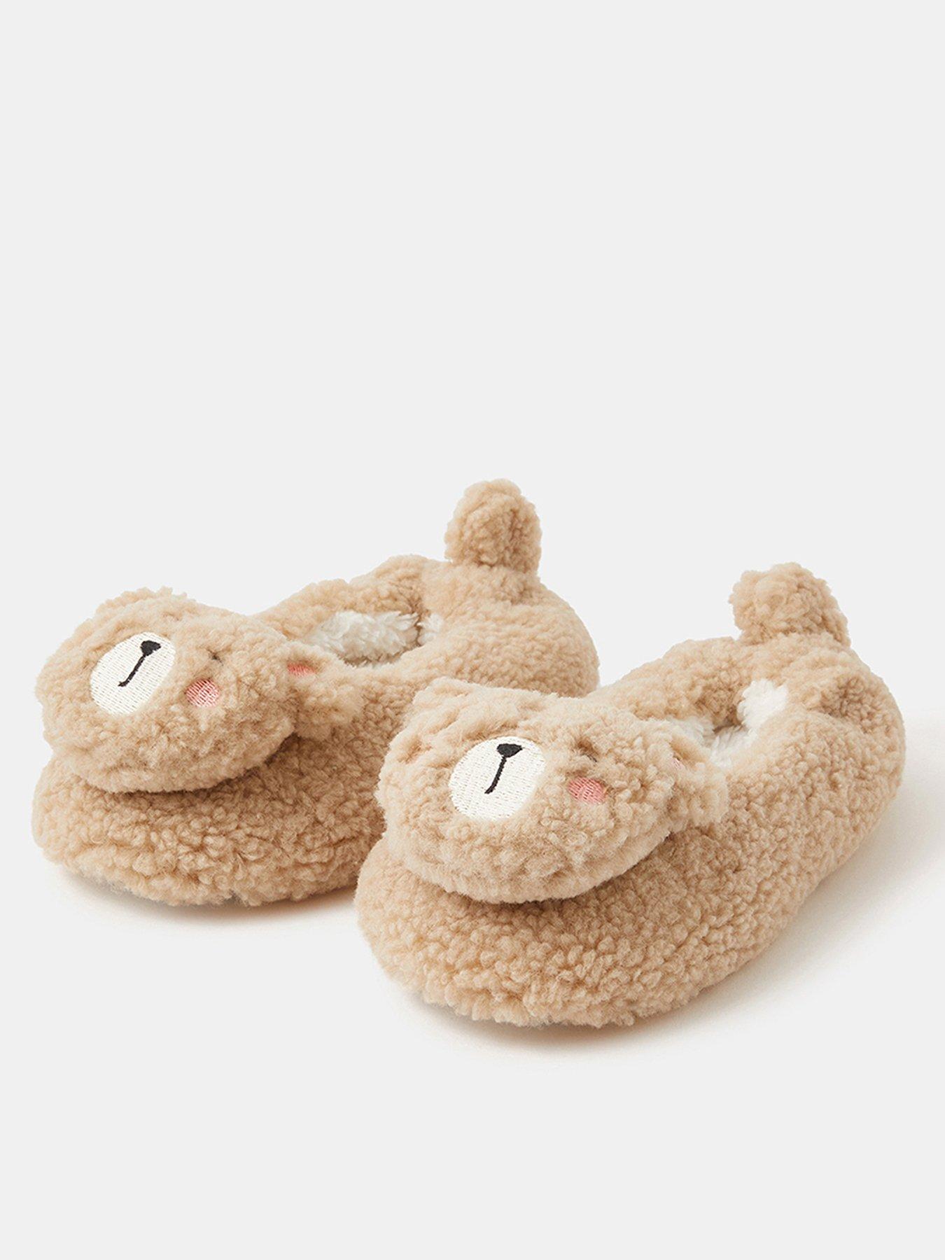 undefined Girls Bear Slippers - Beige
