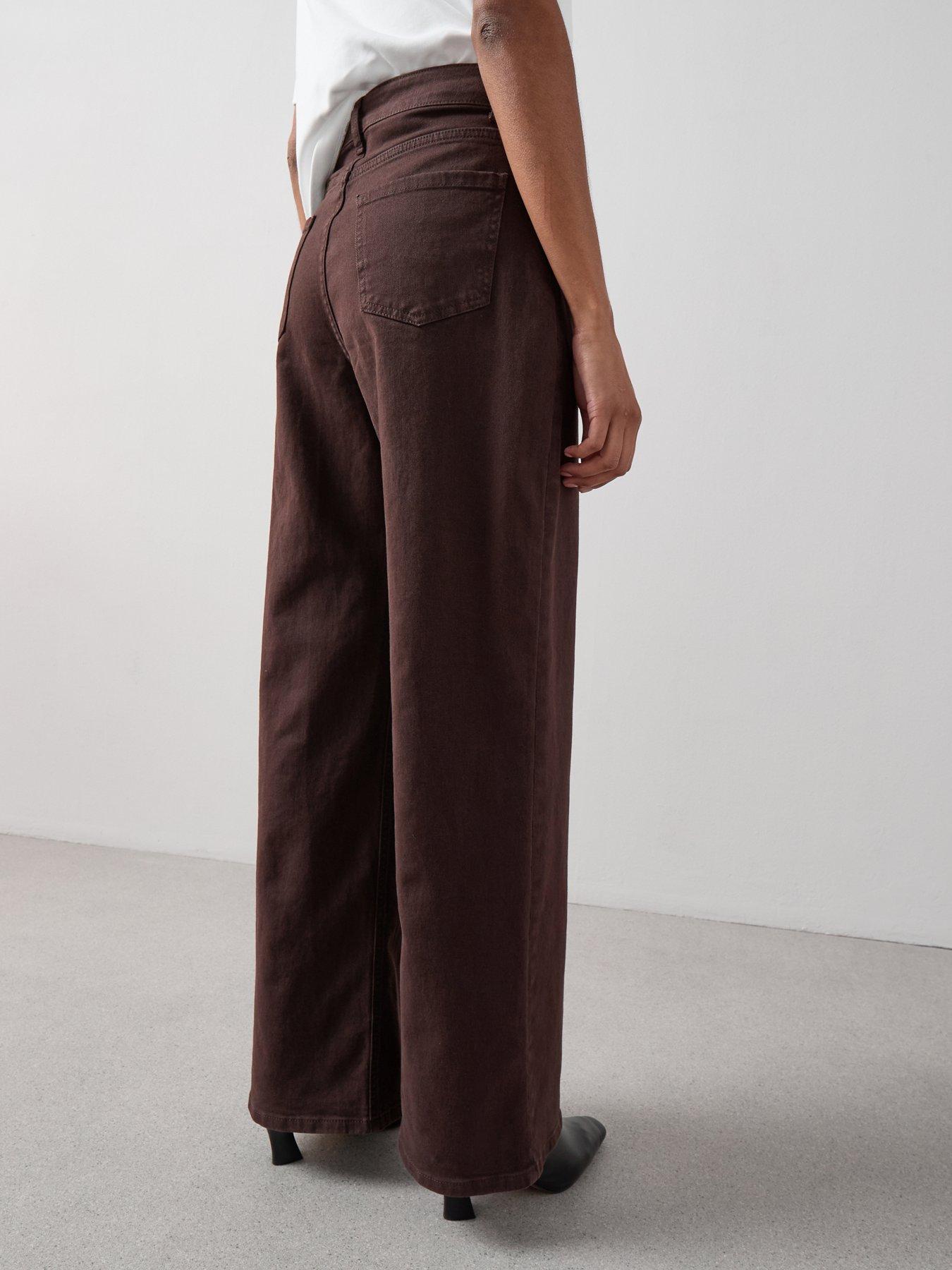 Image 2 of 6 of The Very Collection High Waist Wide Leg Jeans - Brown