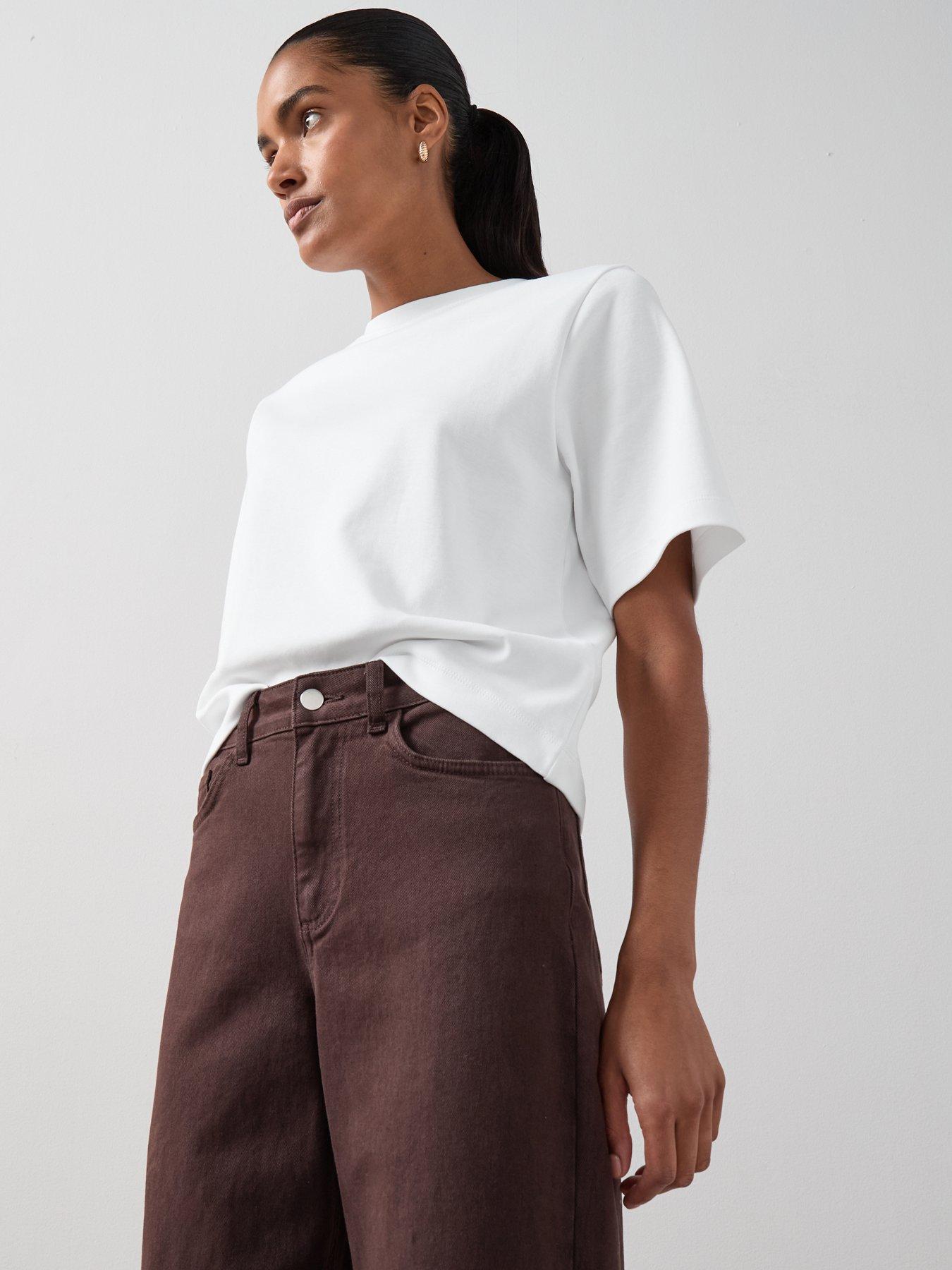 Image 4 of 6 of The Very Collection High Waist Wide Leg Jeans - Brown