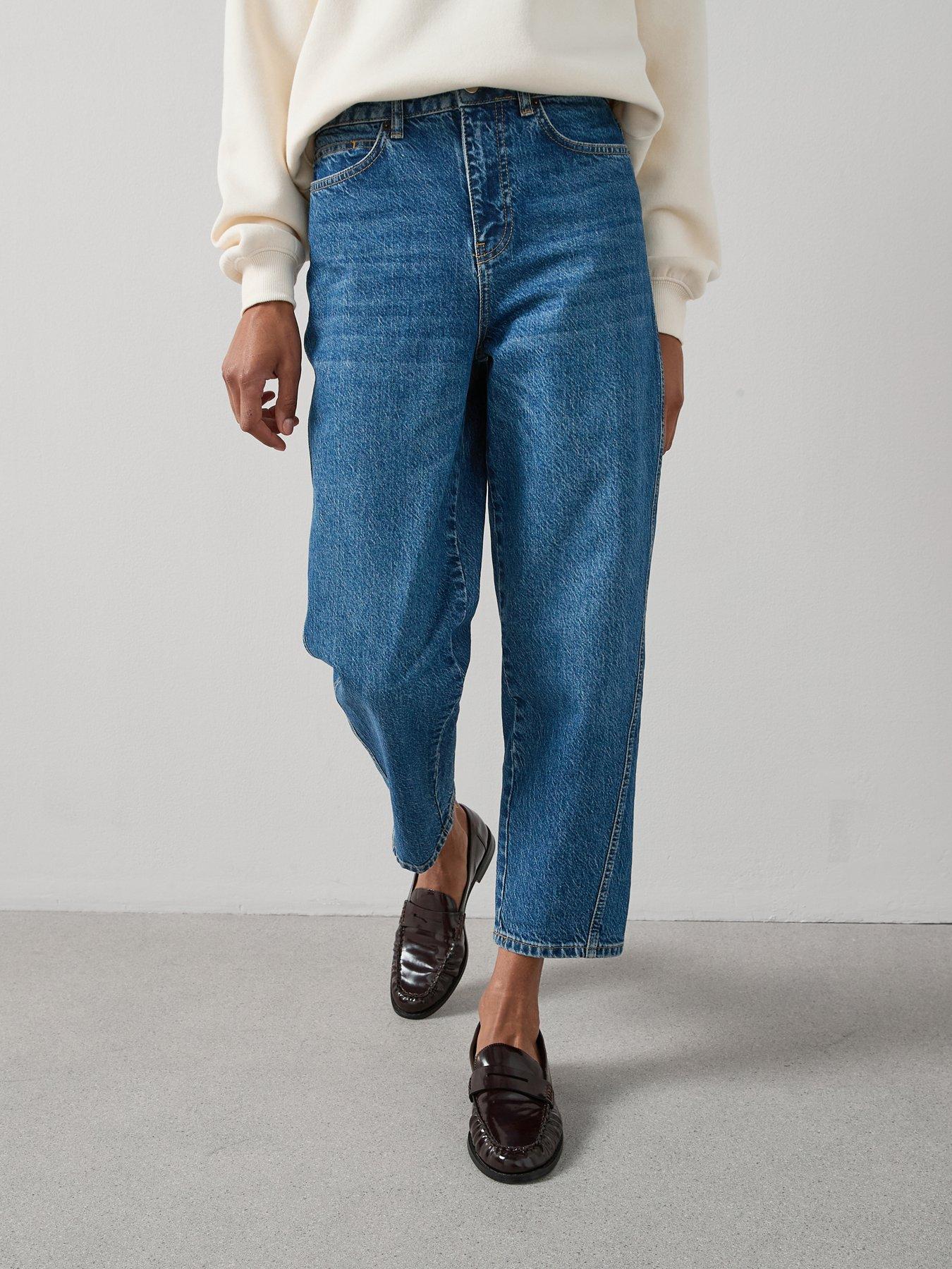 undefined Carrot Fit High Waist Jeans - Dark Wash