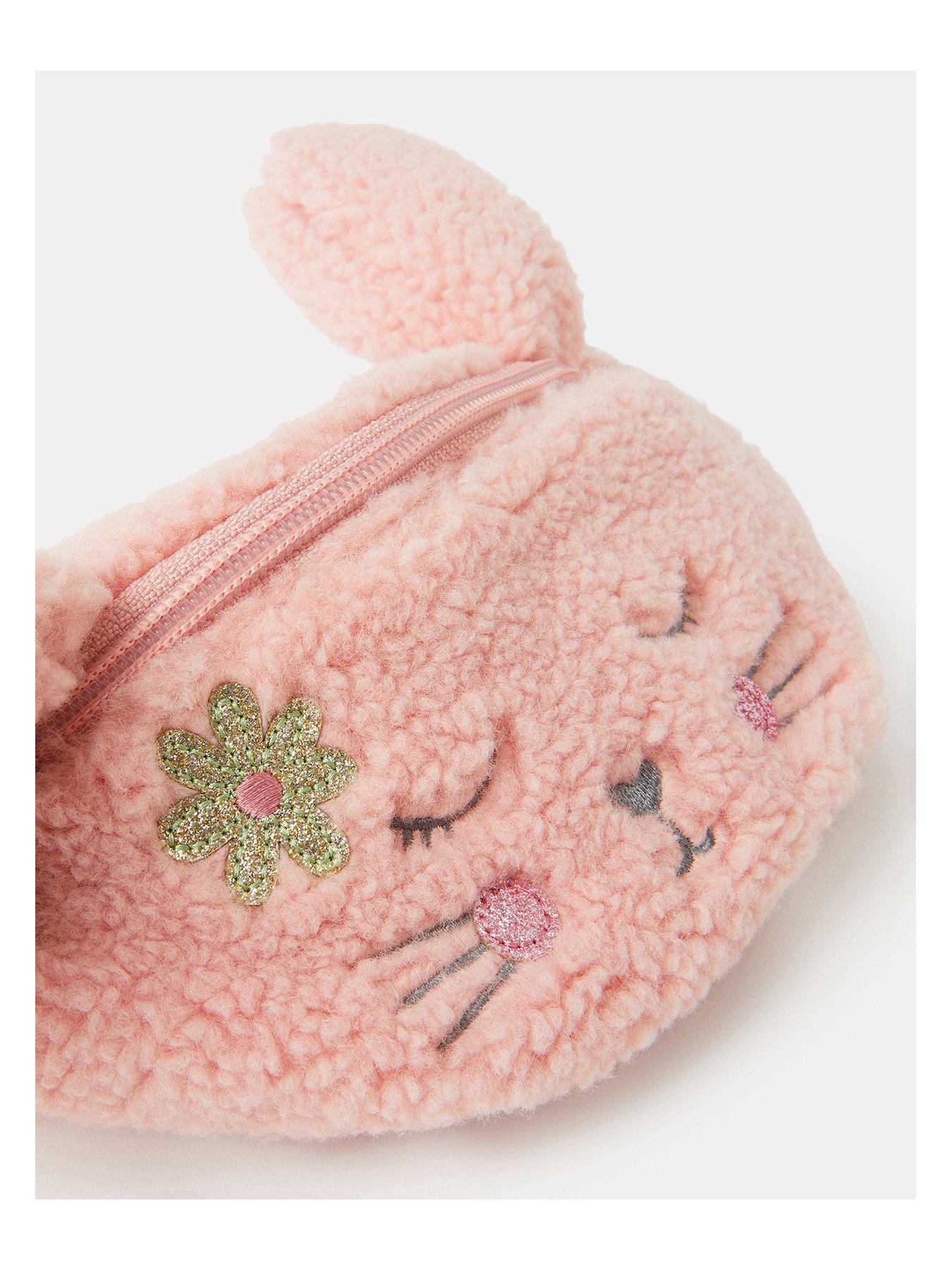 Image 3 of 4 of Accessorize Girls Bunny Fleece Belt Bag - Pink