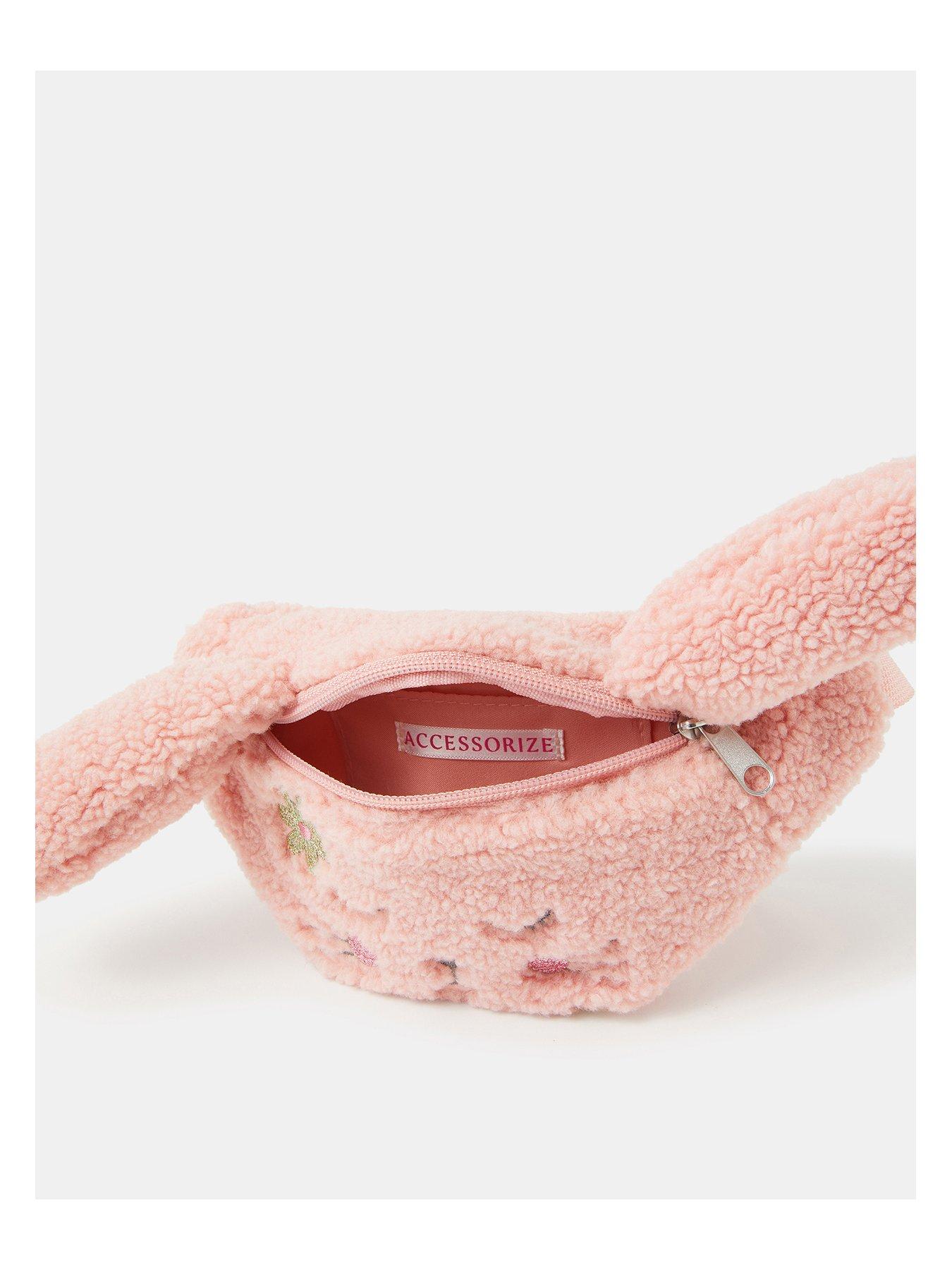 Image 4 of 4 of Accessorize Girls Bunny Fleece Belt Bag - Pink