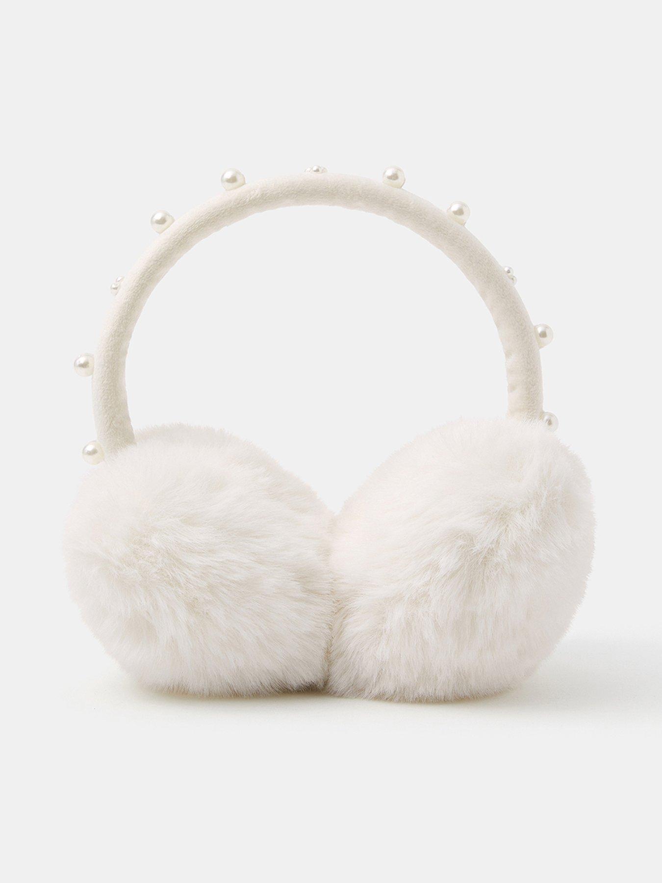 Image 1 of 3 of Accessorize Girls Sparkle Earmuffs - Light Cream