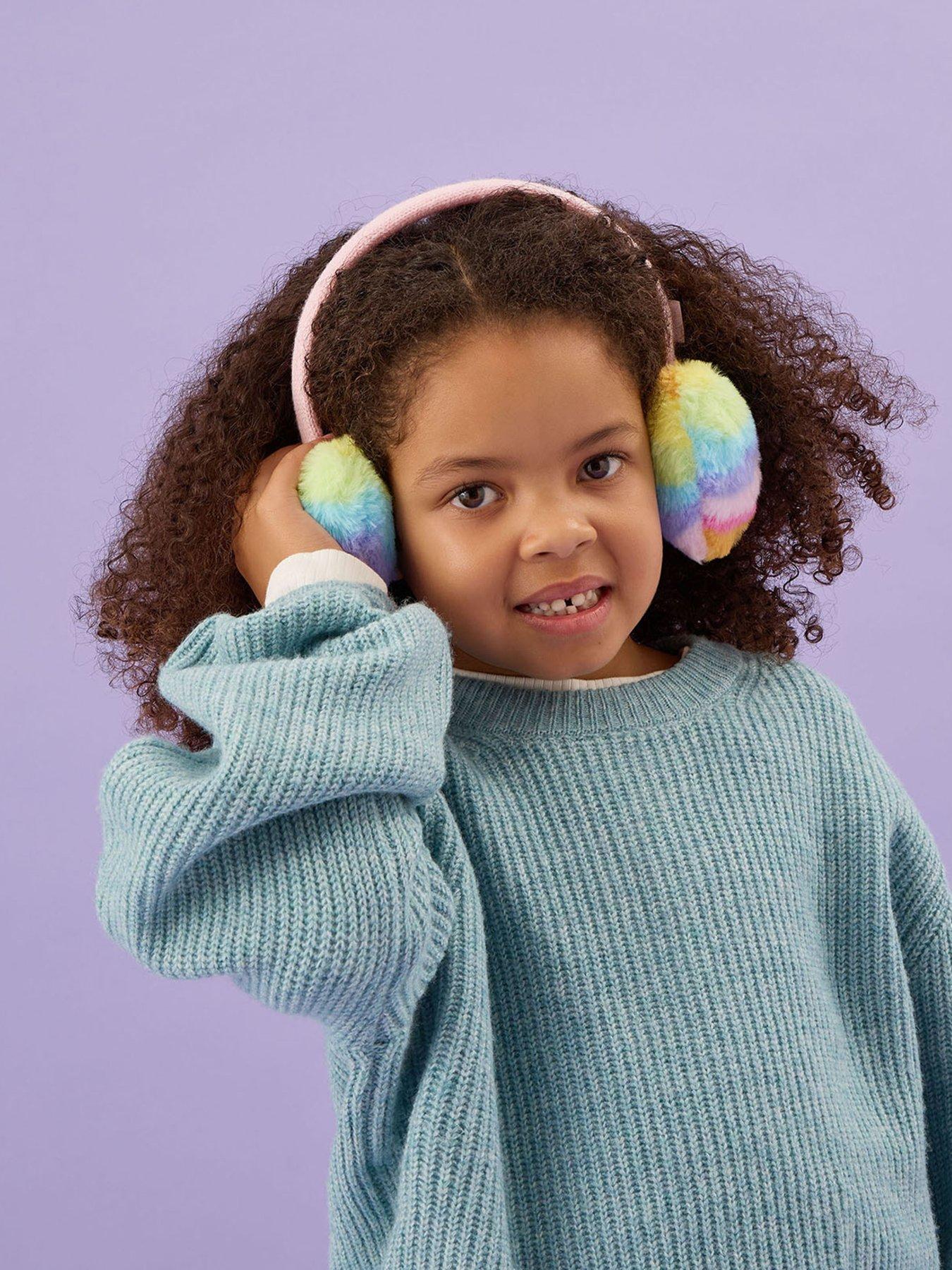Image 2 of 3 of Accessorize Girls Heart Furry Earmuffs - Multi