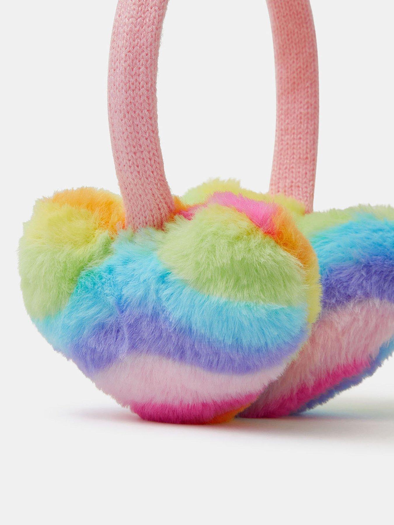 Image 3 of 3 of Accessorize Girls Heart Furry Earmuffs - Multi