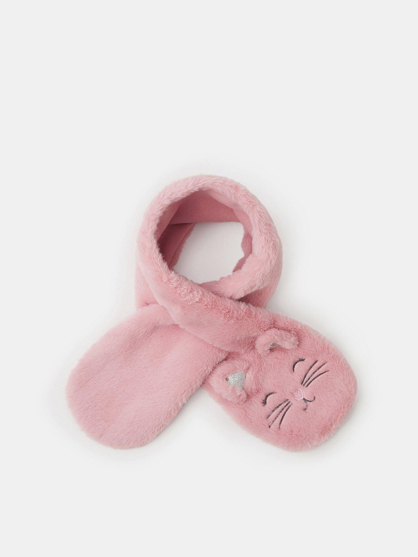 Image 2 of 3 of Accessorize Girls Fluffy Cat Scarf - Pink