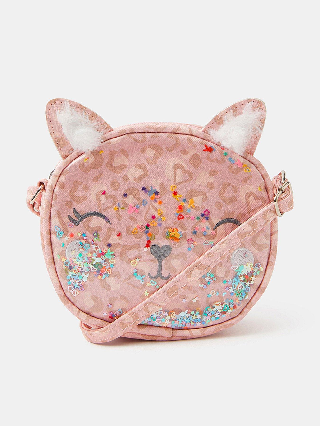 undefined Girls Sequin Cat Cross Body Bag - Pink