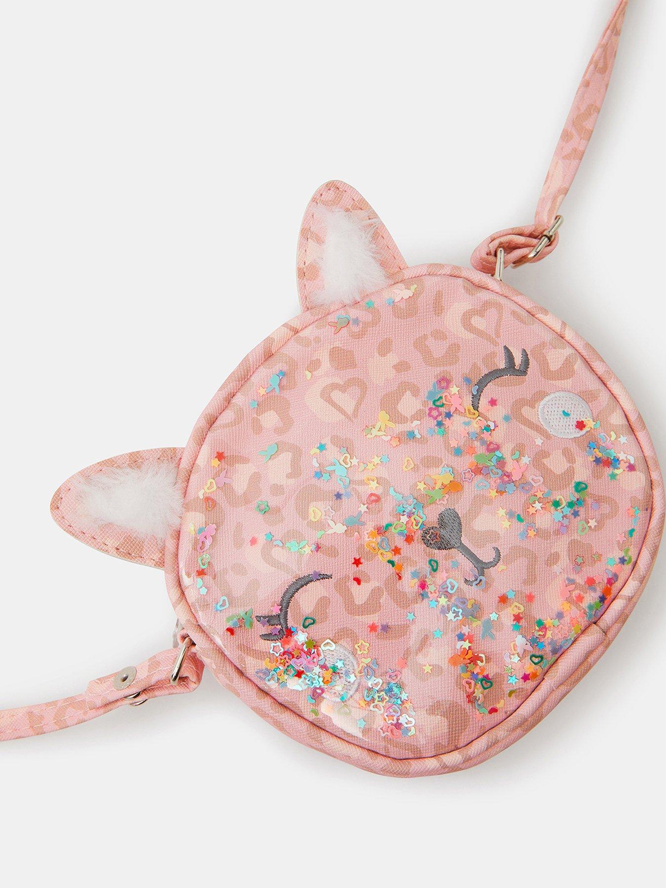 Image 2 of 4 of Accessorize Girls Sequin Cat Cross Body Bag - Pink