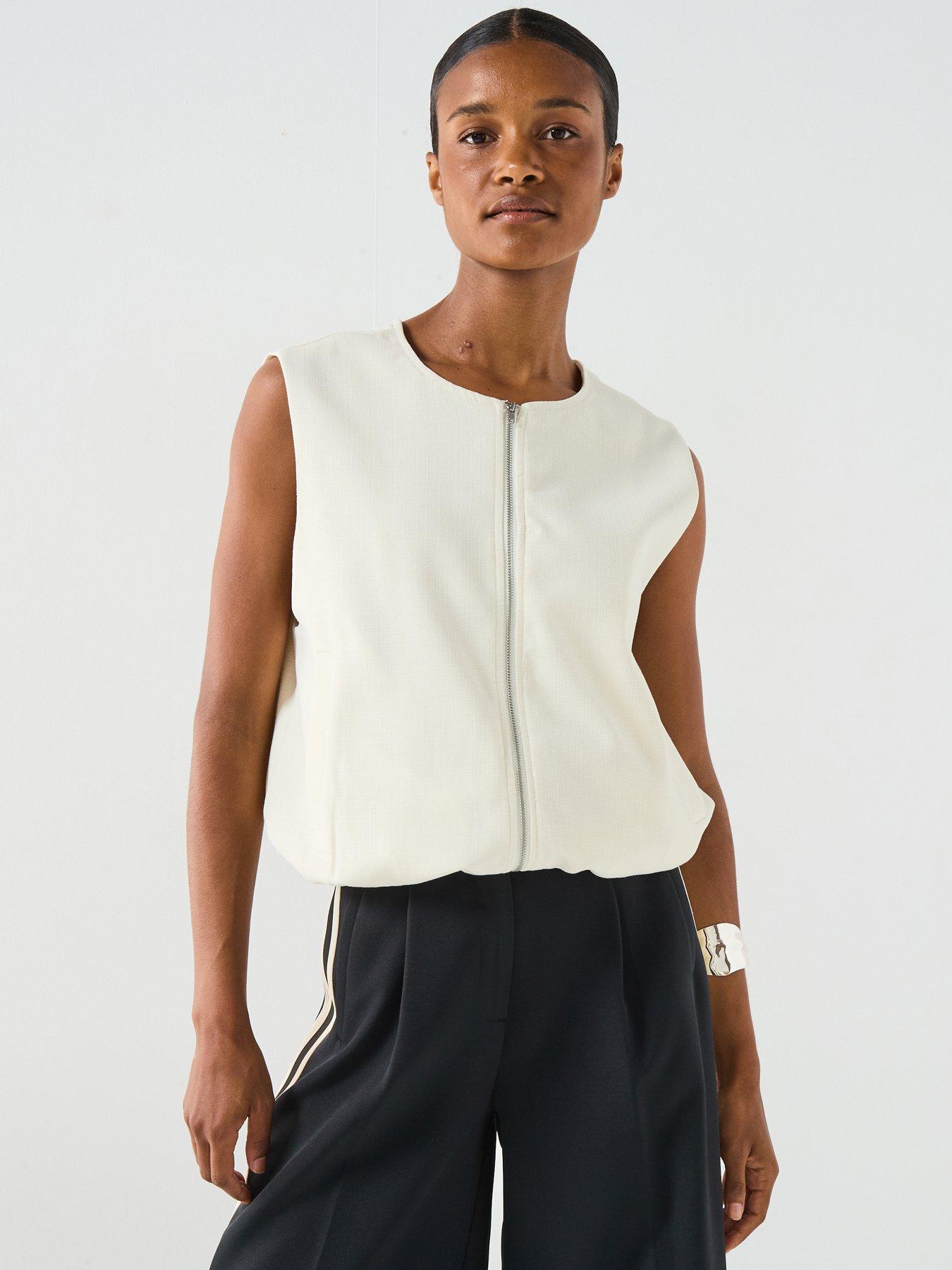 undefined Faleah Zip Thru Utility Vest - White