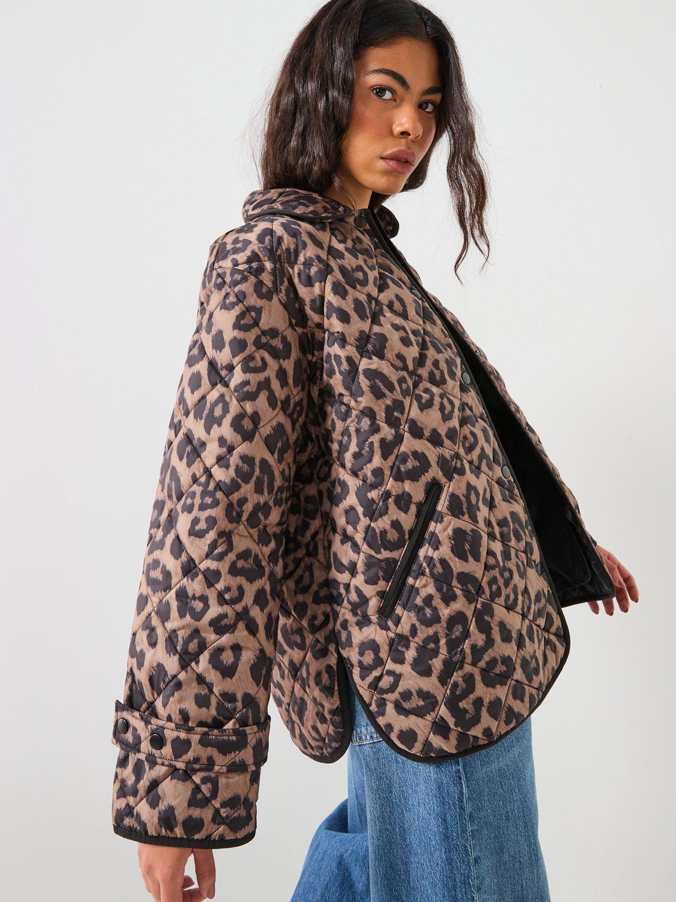pieces-short-print-quilt-jacket-leopard-print
