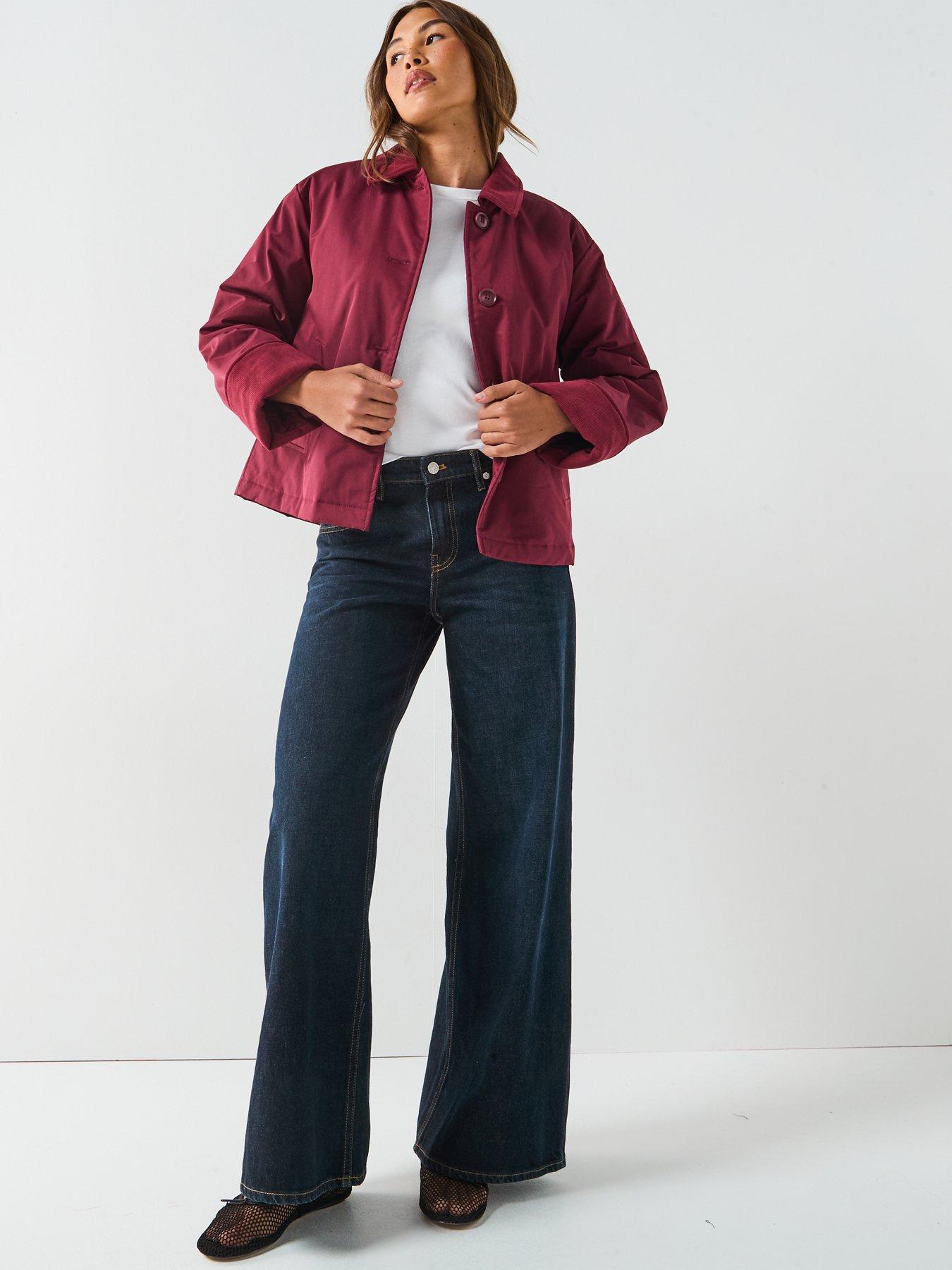 Image 3 of 6 of PIECES Pcjorma Short Corduroy Jacket - Red