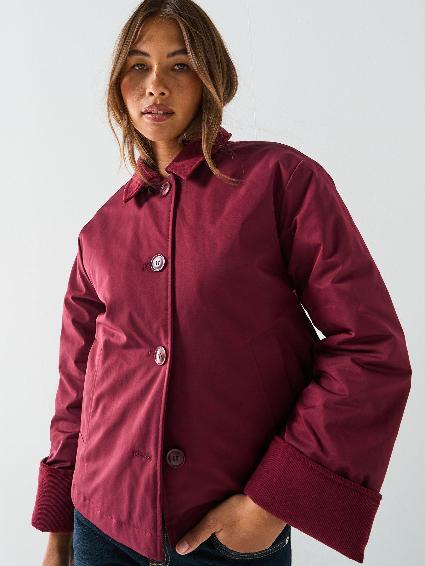 Image 6 of 6 of PIECES Pcjorma Short Corduroy Jacket - Red