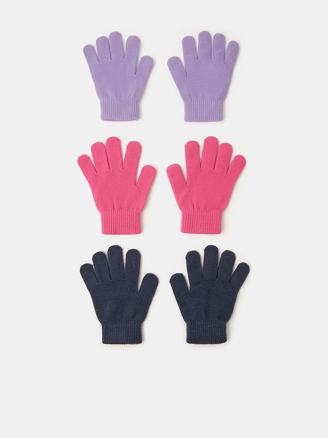 Image 1 of 2 of Accessorize Girls 3 Pack Gloves - Multi