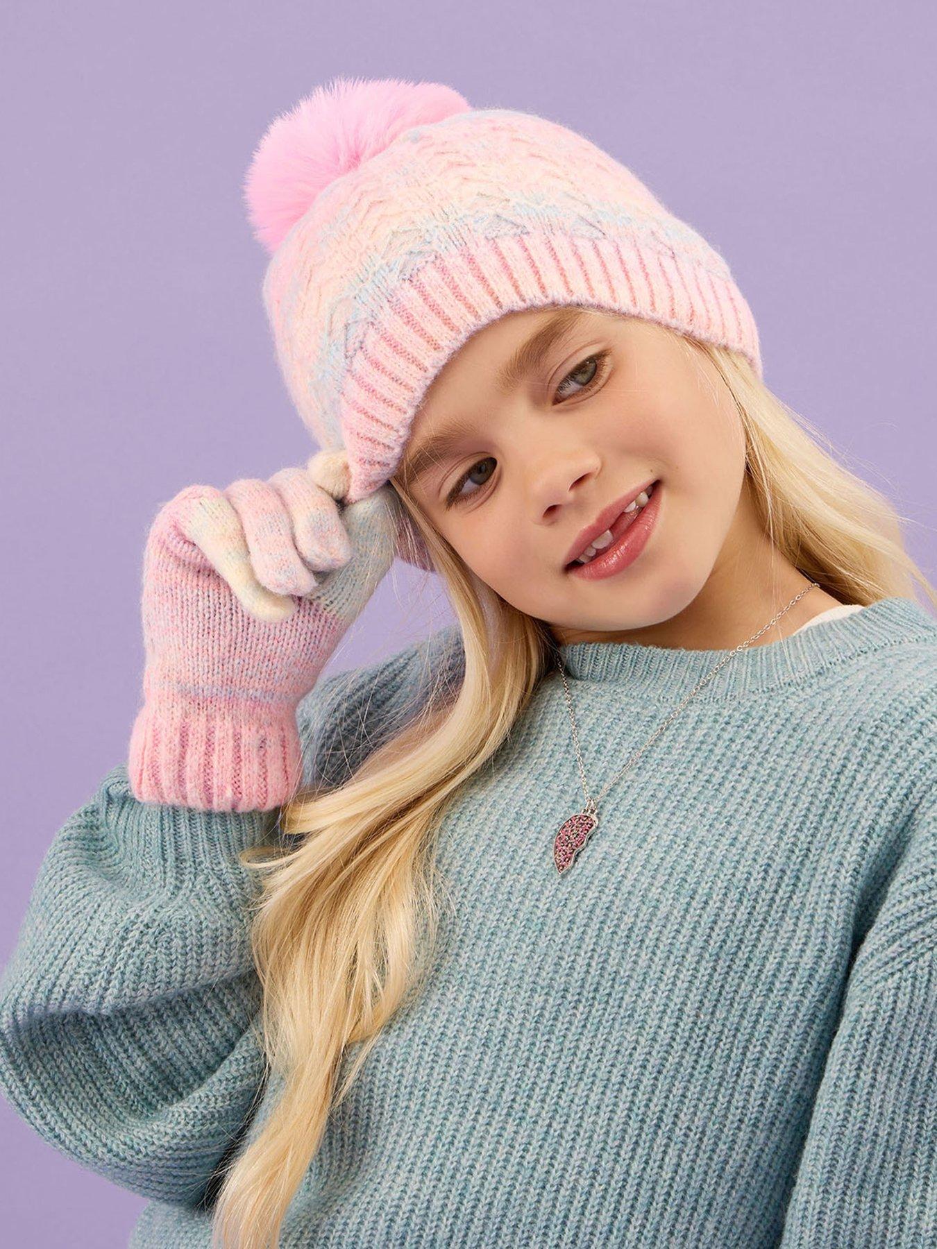  image of accessorize-girls-ombre-pom-hat-multi