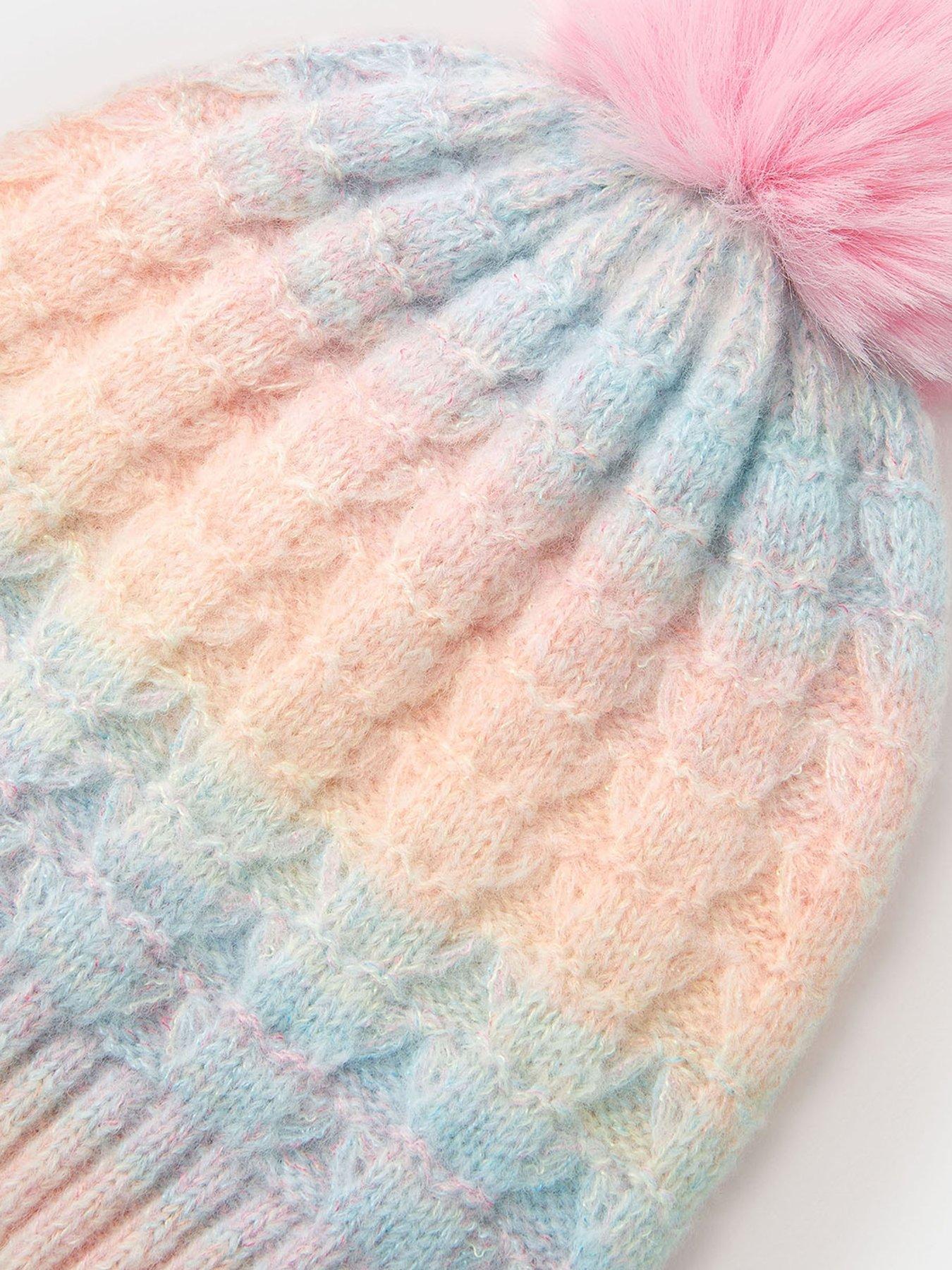  image of accessorize-girls-ombre-pom-hat-multi