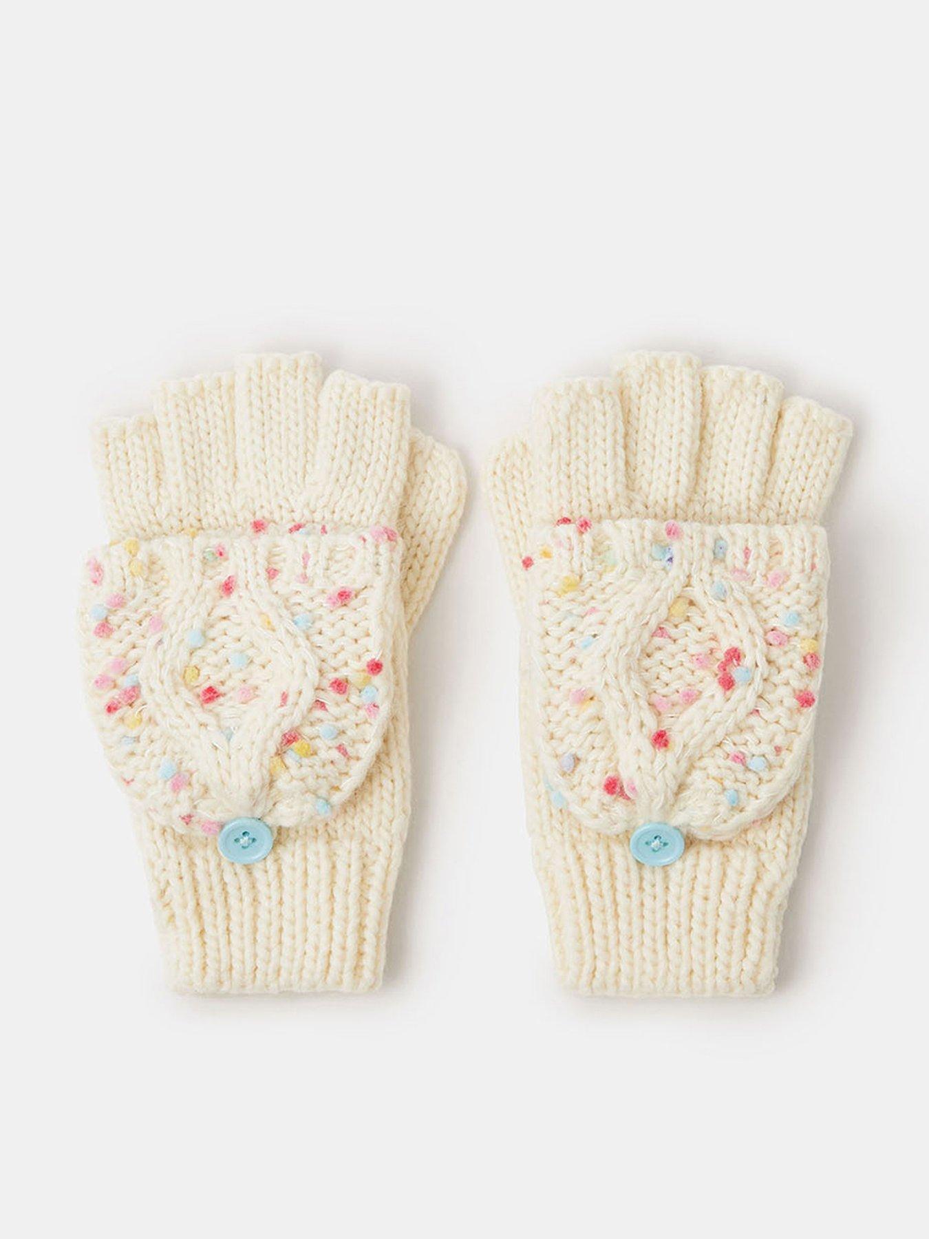 Accessorize Girls Sprinkles Cable Gloves - Light Cream