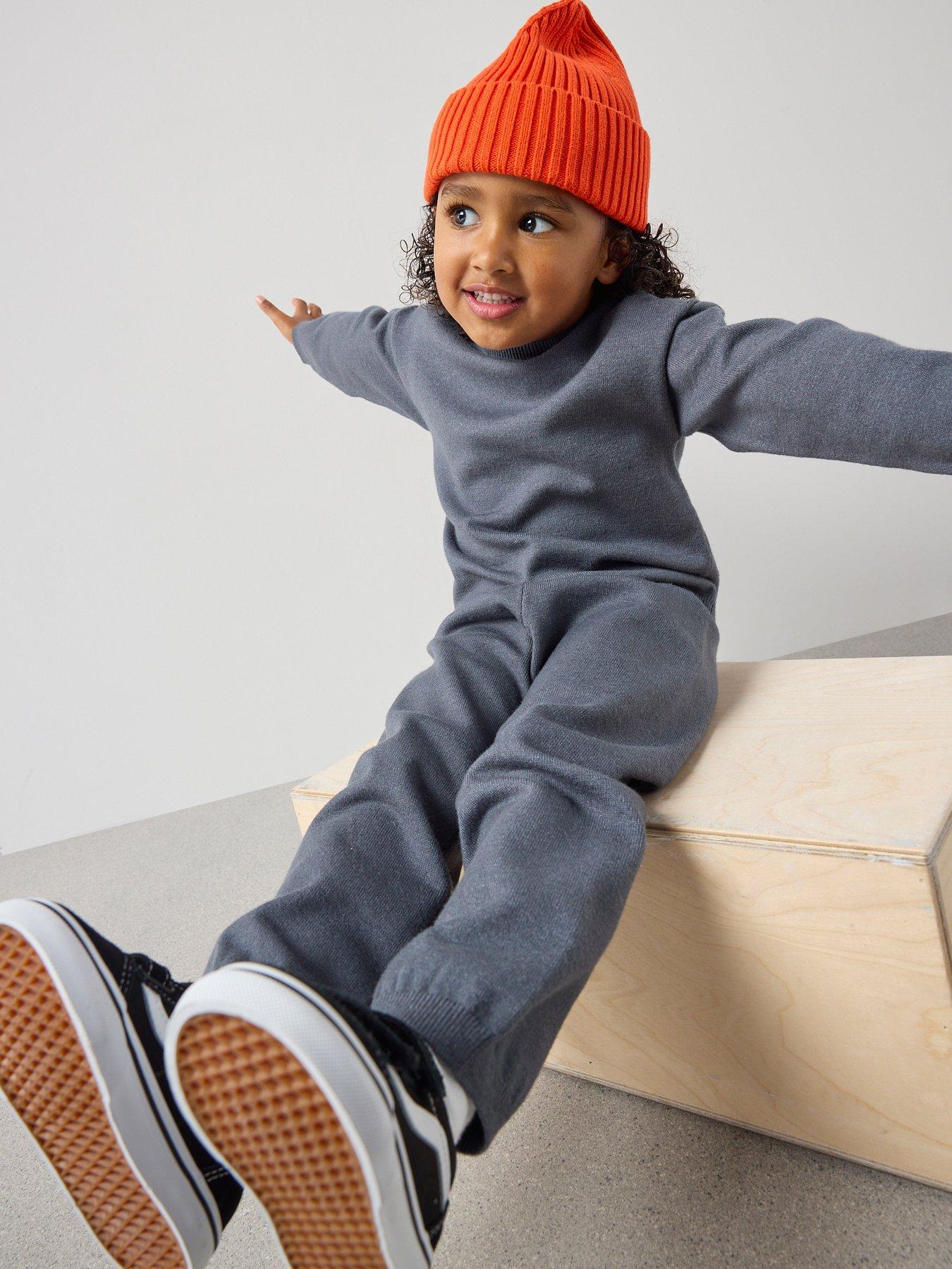  image of the-very-collection-boys-knitted-jumper-and-joggers-outfit-set-blue