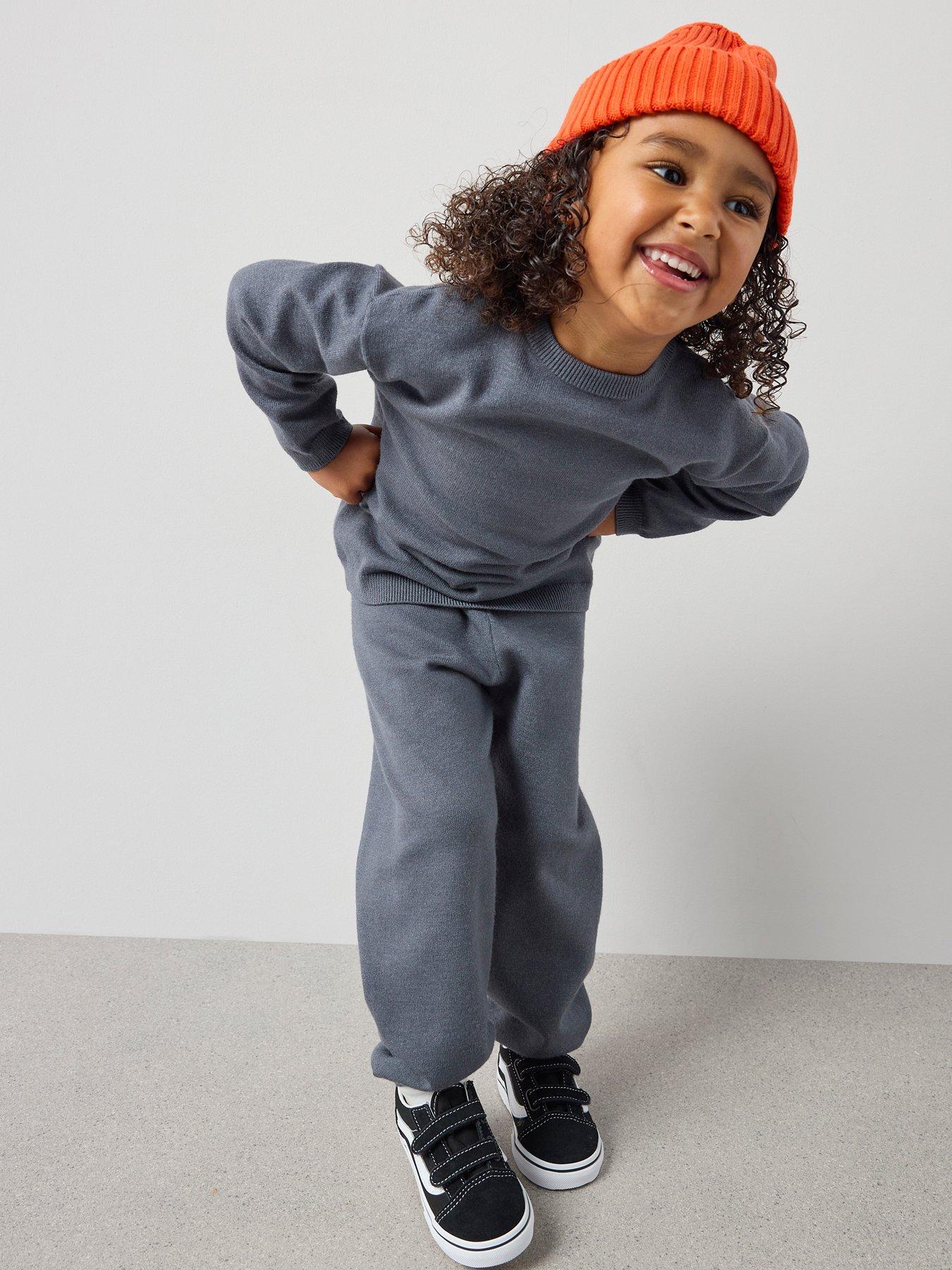  image of the-very-collection-boys-knitted-jumper-and-joggers-outfit-set-blue