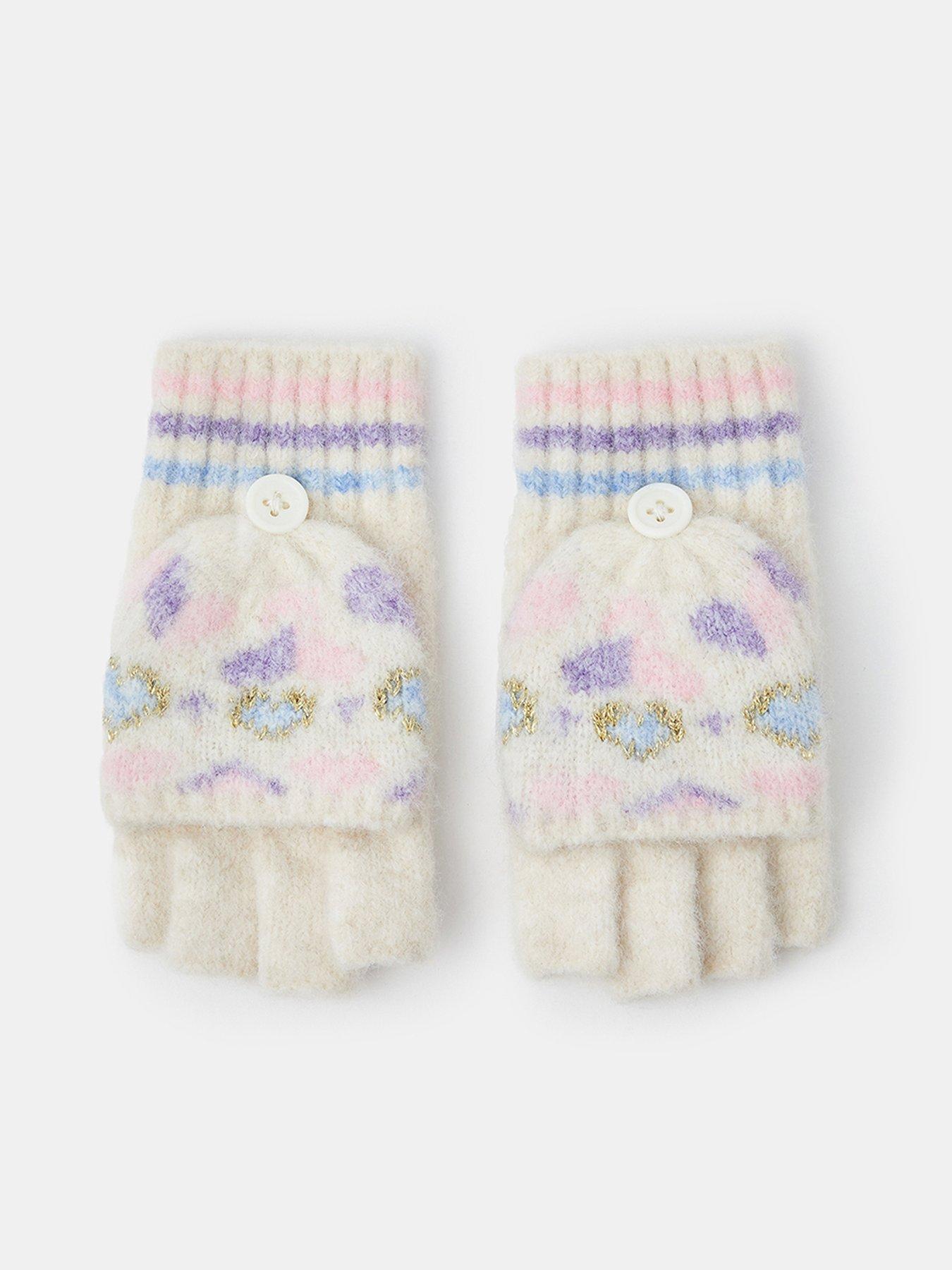 Accessorize Girls Heart Fairisle Gloves - Multi
