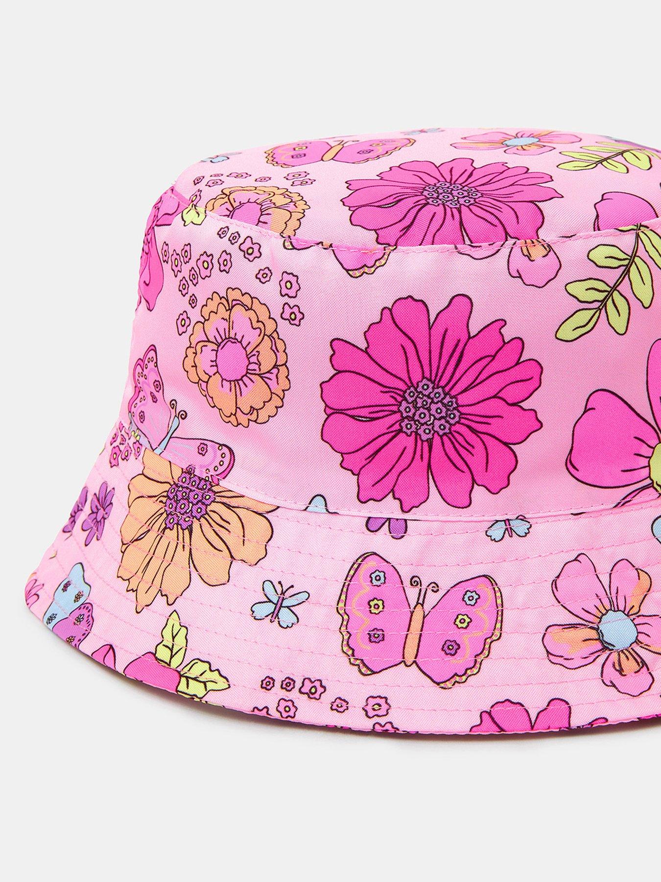 Image 2 of 2 of Accessorize Girls Retro Bloom Bucket Hat - Multi