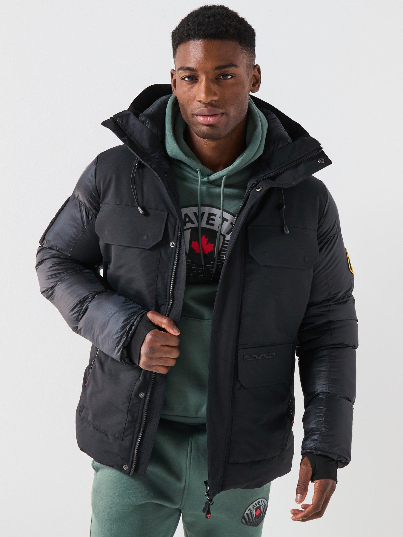 Image 1 of 6 of Zavetti Canada Zavetti Canada Mantio Duo Shine Padded Parka Coat - Black