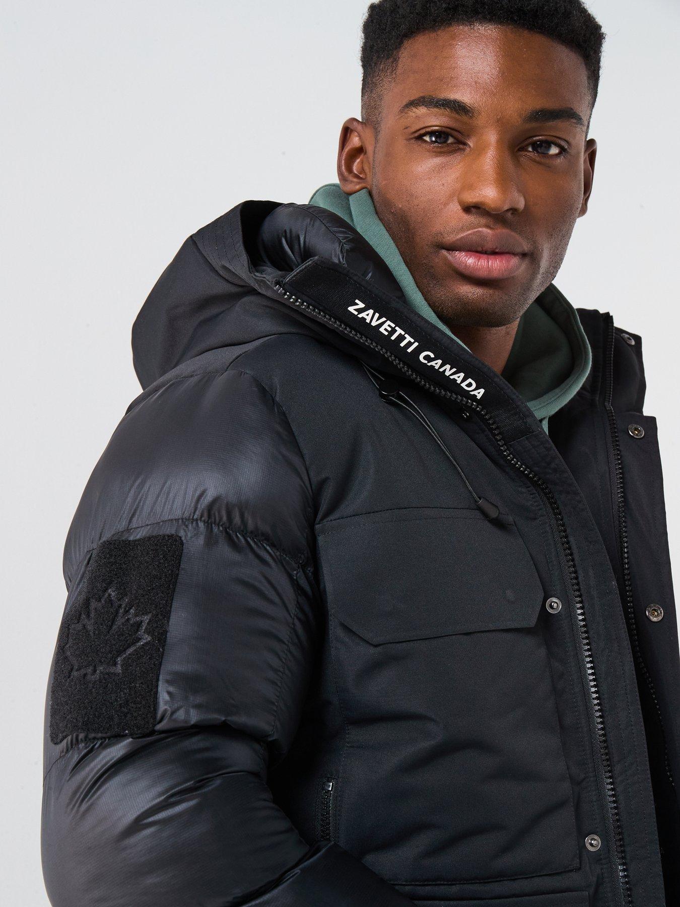 Image 4 of 6 of Zavetti Canada Zavetti Canada Mantio Duo Shine Padded Parka Coat - Black