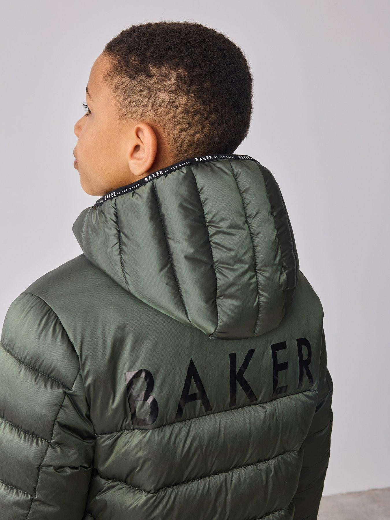 Image 2 of 7 of Ted Baker Boys Midweight Coat - Khaki Green